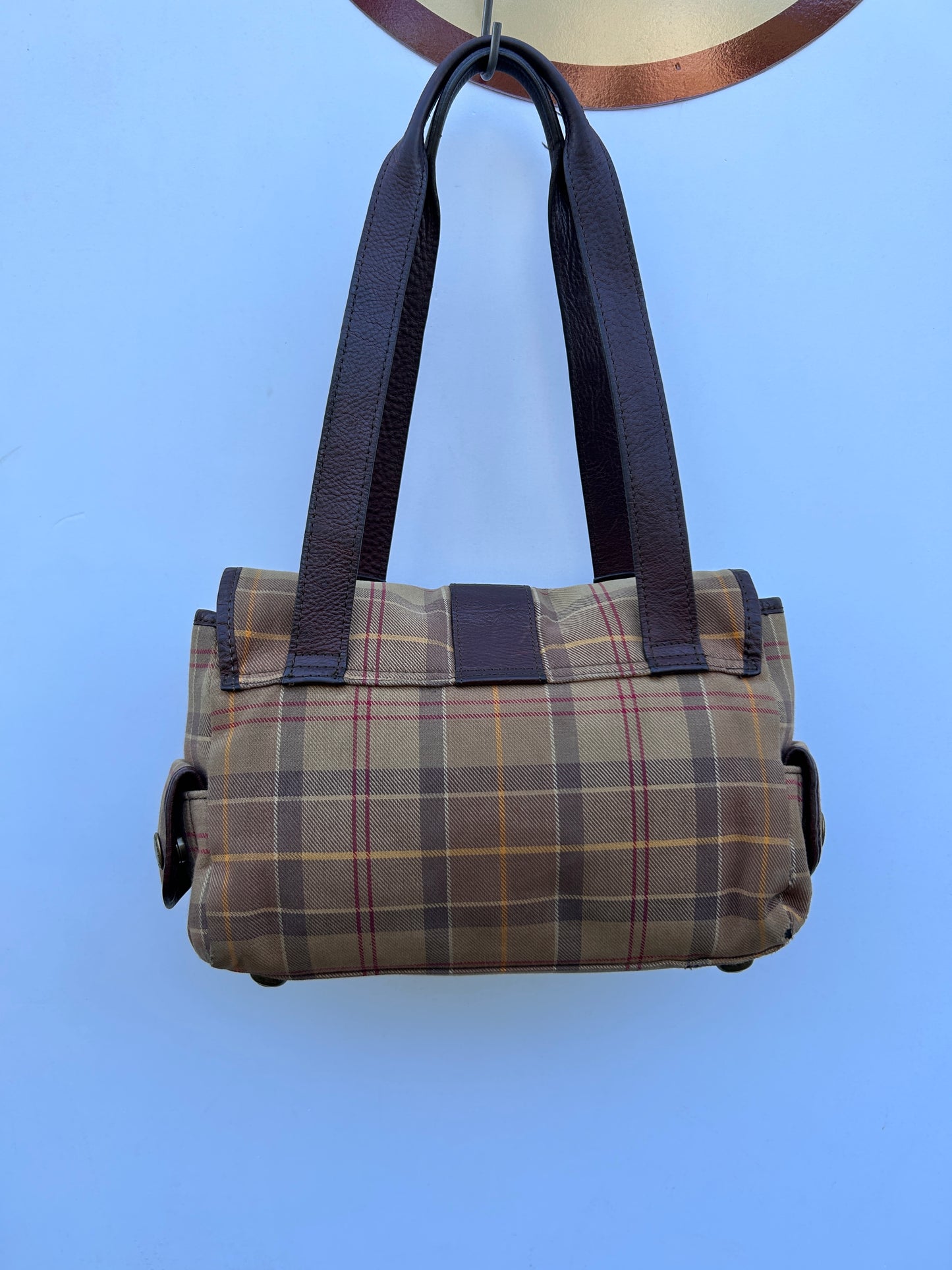 Borsa Barbour donna in tartan e pelle - Brown Tartan Shoulder bag