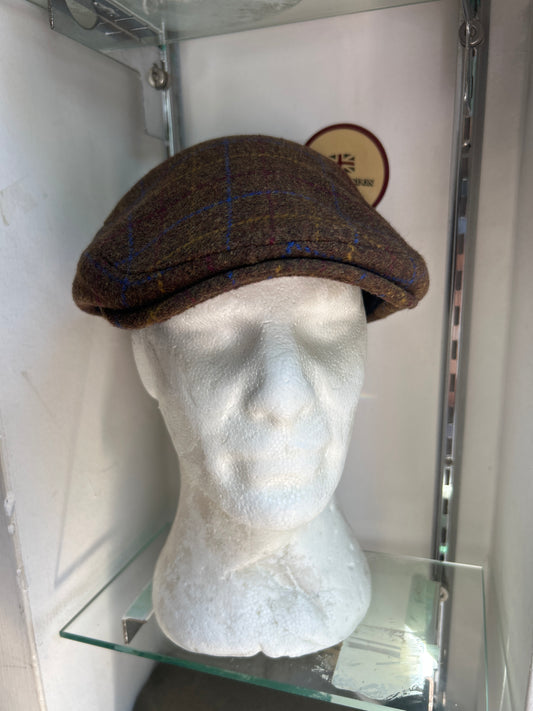 Coppola nuova inglese marrone a fantasia in lana - English Brown Flat Cap
