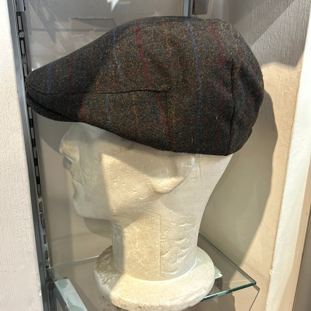 Coppola nuova inglese verde scuro a fantasia in lana - English New Flat Cap