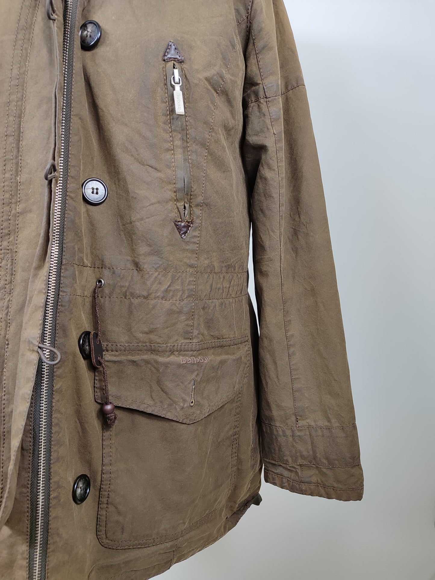 Parka Barbour da donna verde oliva uk14 -Lady Vintage Troop wax parka size Uk14 Medium