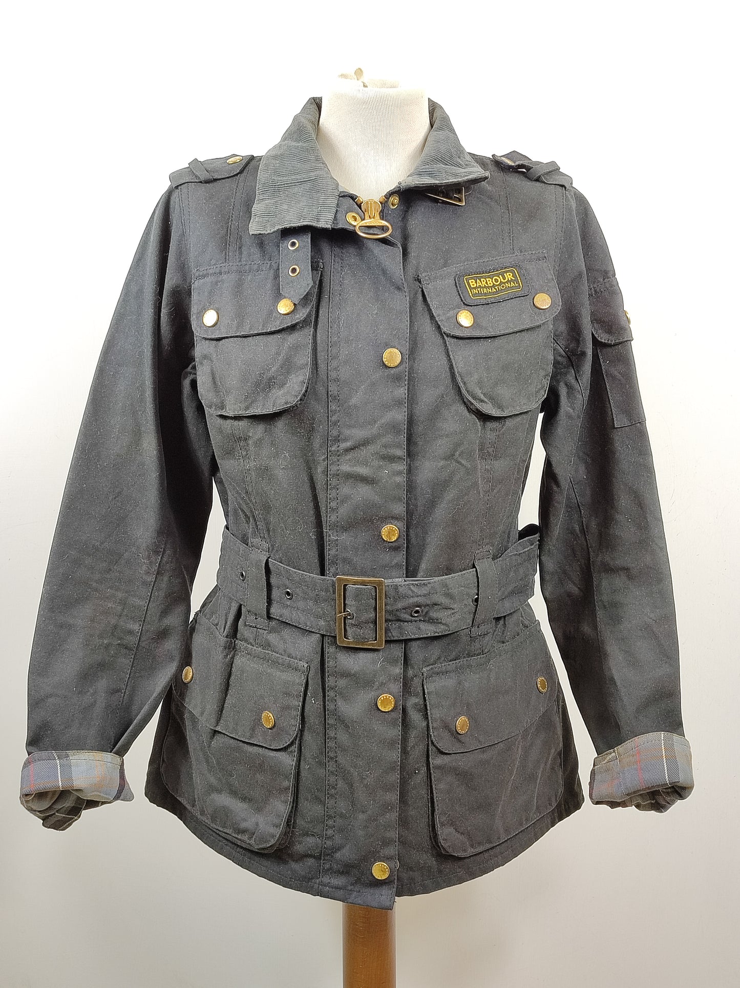 Giacca Barbour International Donna Medium UK12 -Lady International Black UK12 Size M