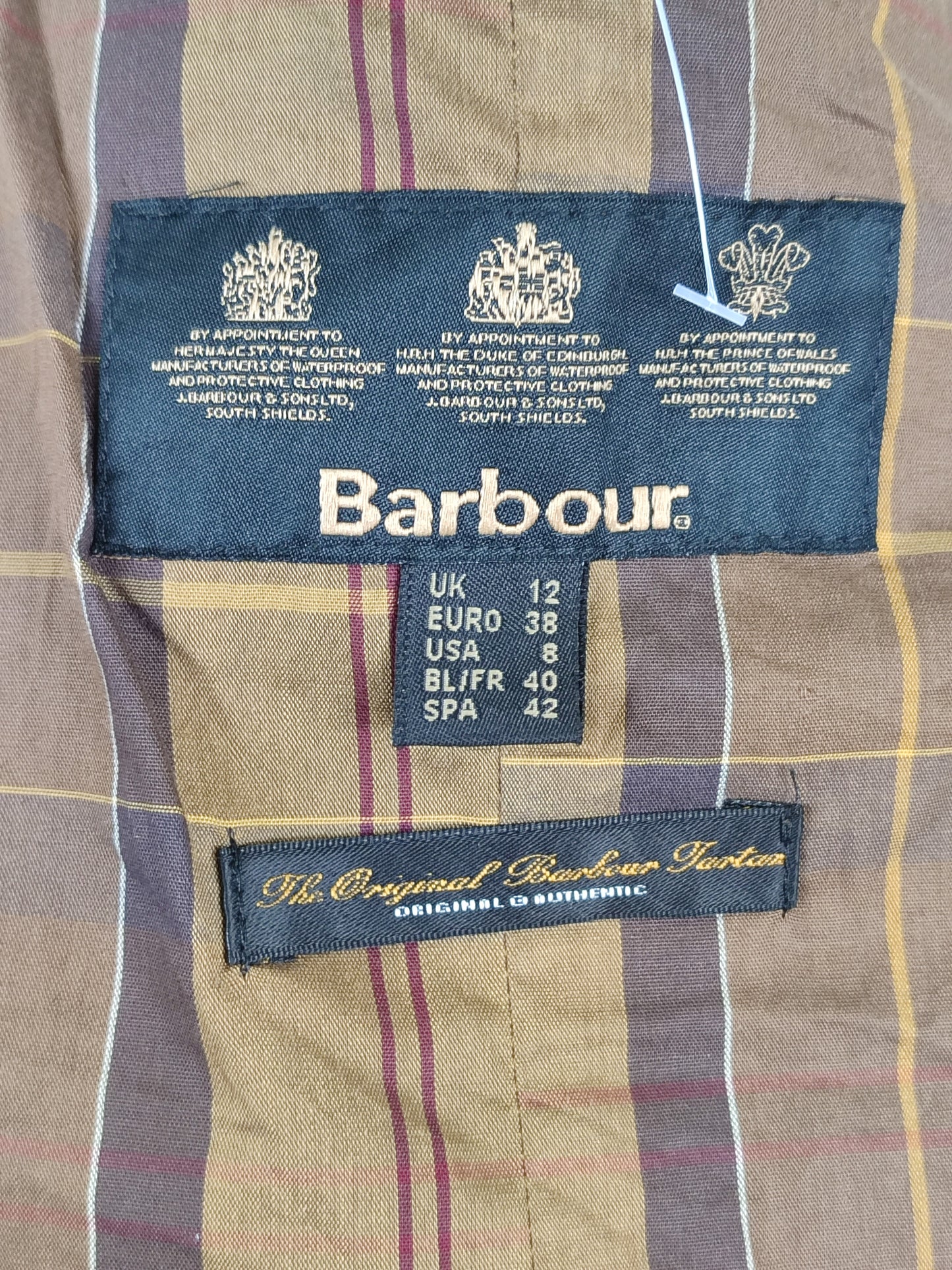Giacca Barbour Donna con cintura marrone utility mac UK12 -Lady Brown jacket size Medium