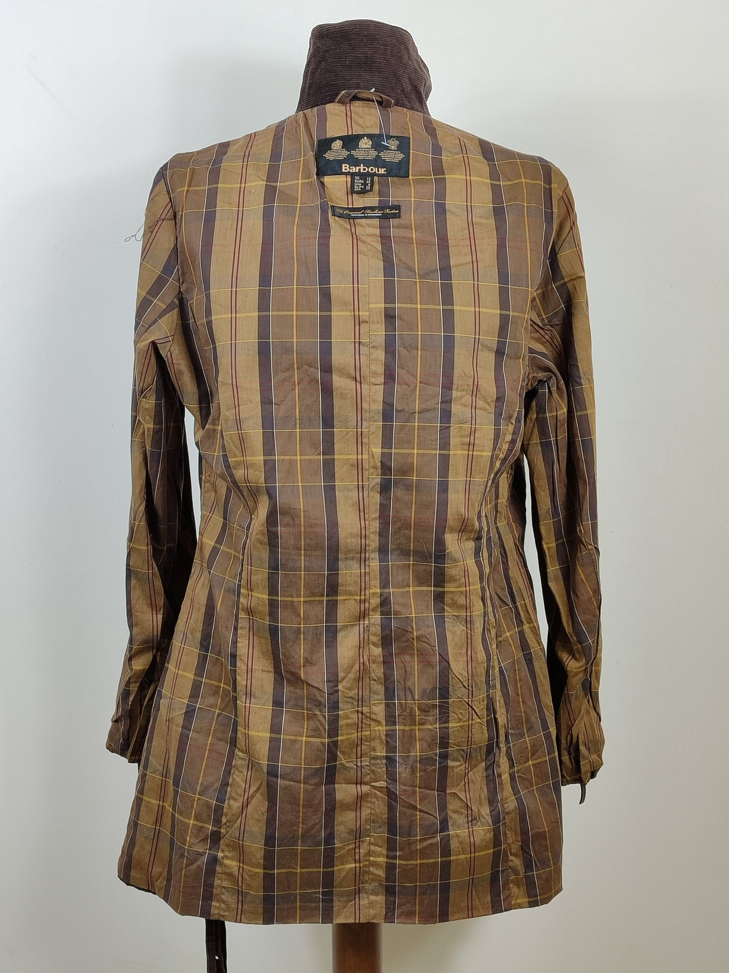 Giacca Barbour Donna con cintura marrone utility mac UK12 -Lady Brown jacket size Medium