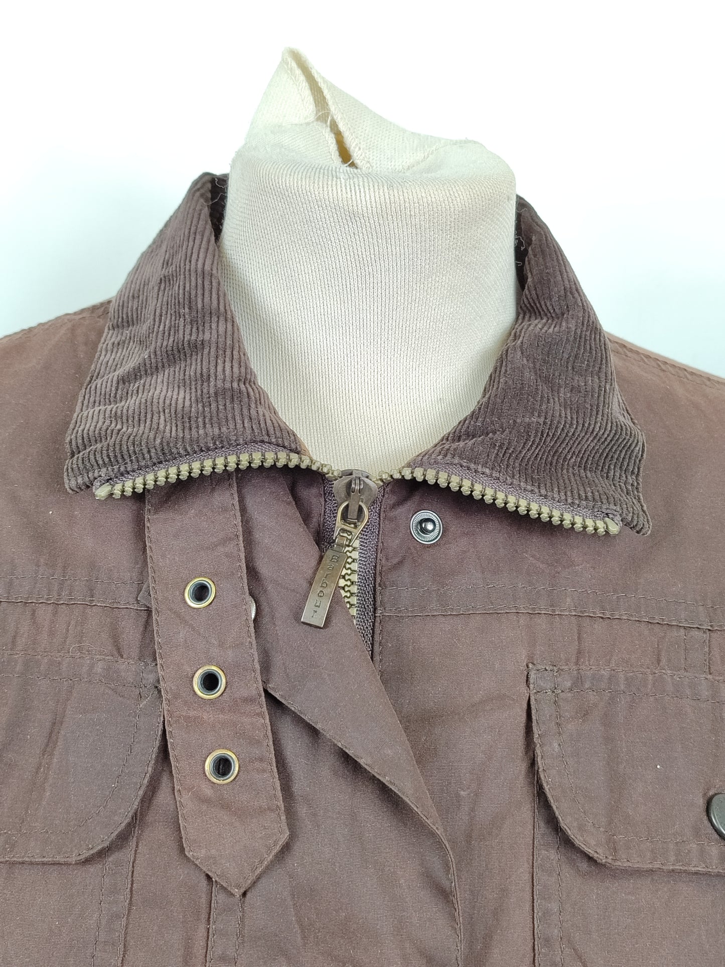 Giacca Barbour Donna con cintura marrone utility mac UK12 -Lady Brown jacket size Medium