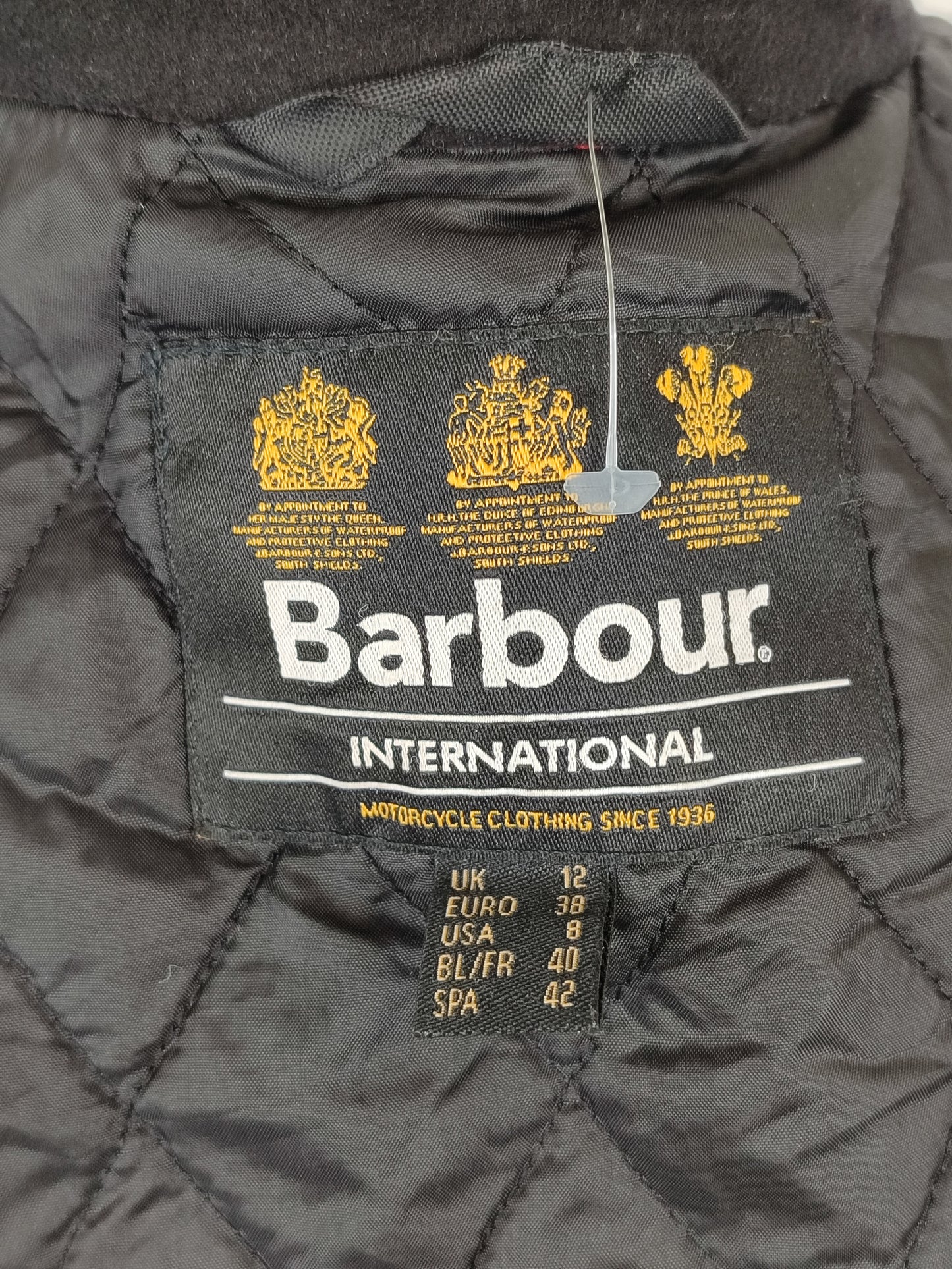 Giacca Barbour International Donna rosso Medium UK12 -Lady International Red Jacket UK12
