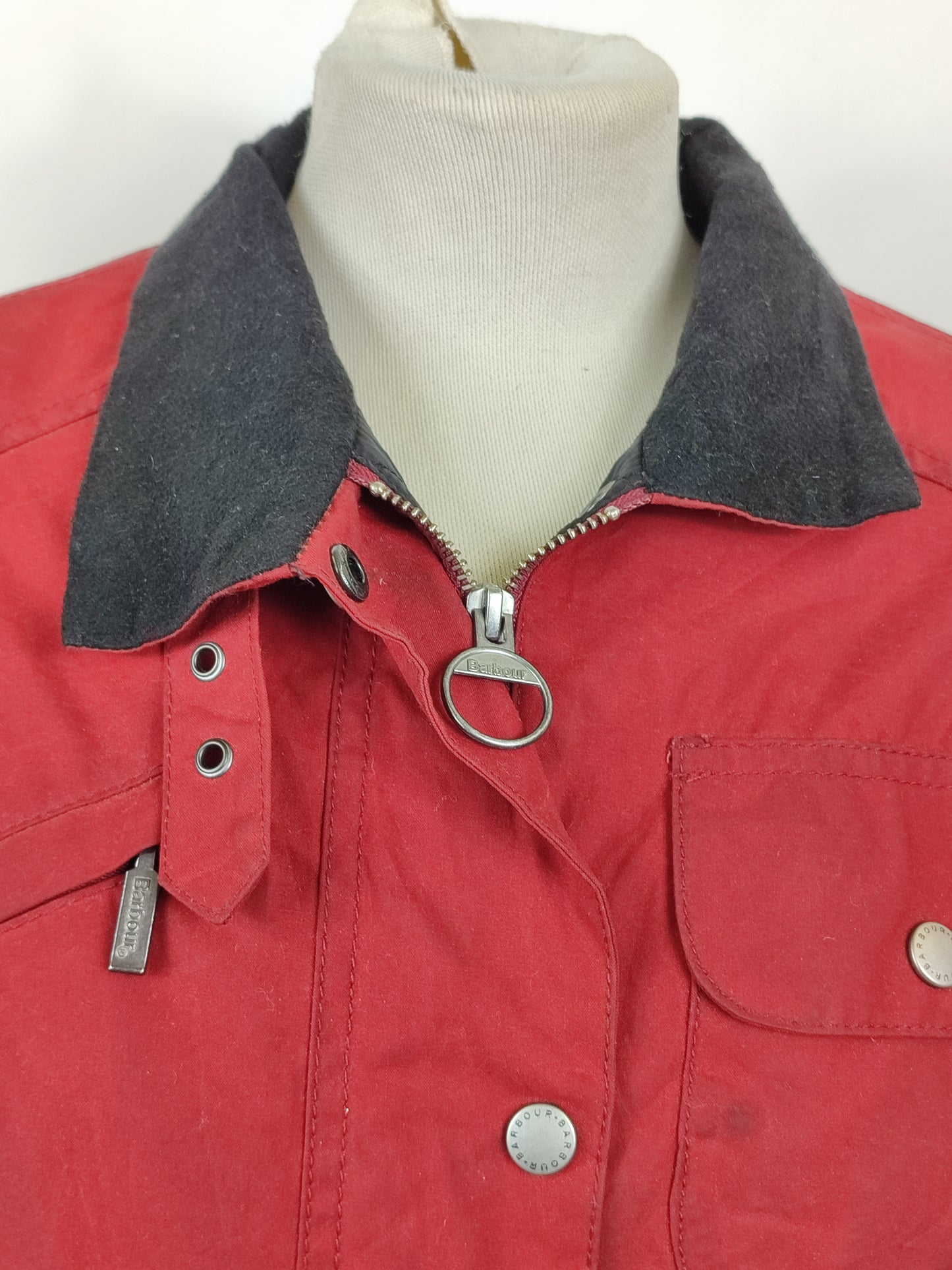 Giacca Barbour International Donna rosso Medium UK12 -Lady International Red Jacket UK12