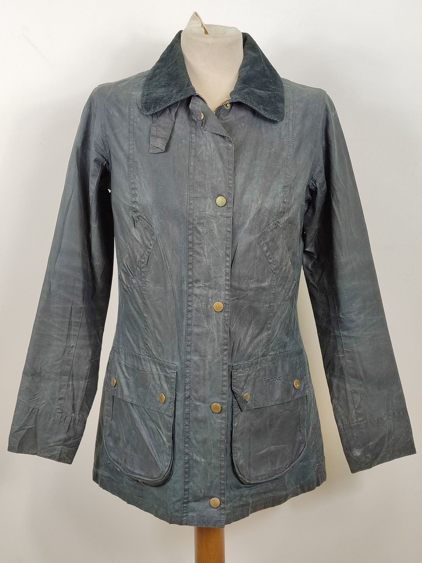 Giacca Barbour donna blu Advert Beadnell Uk10 Small-Lady Navy Vintage Advert Beadnell S
