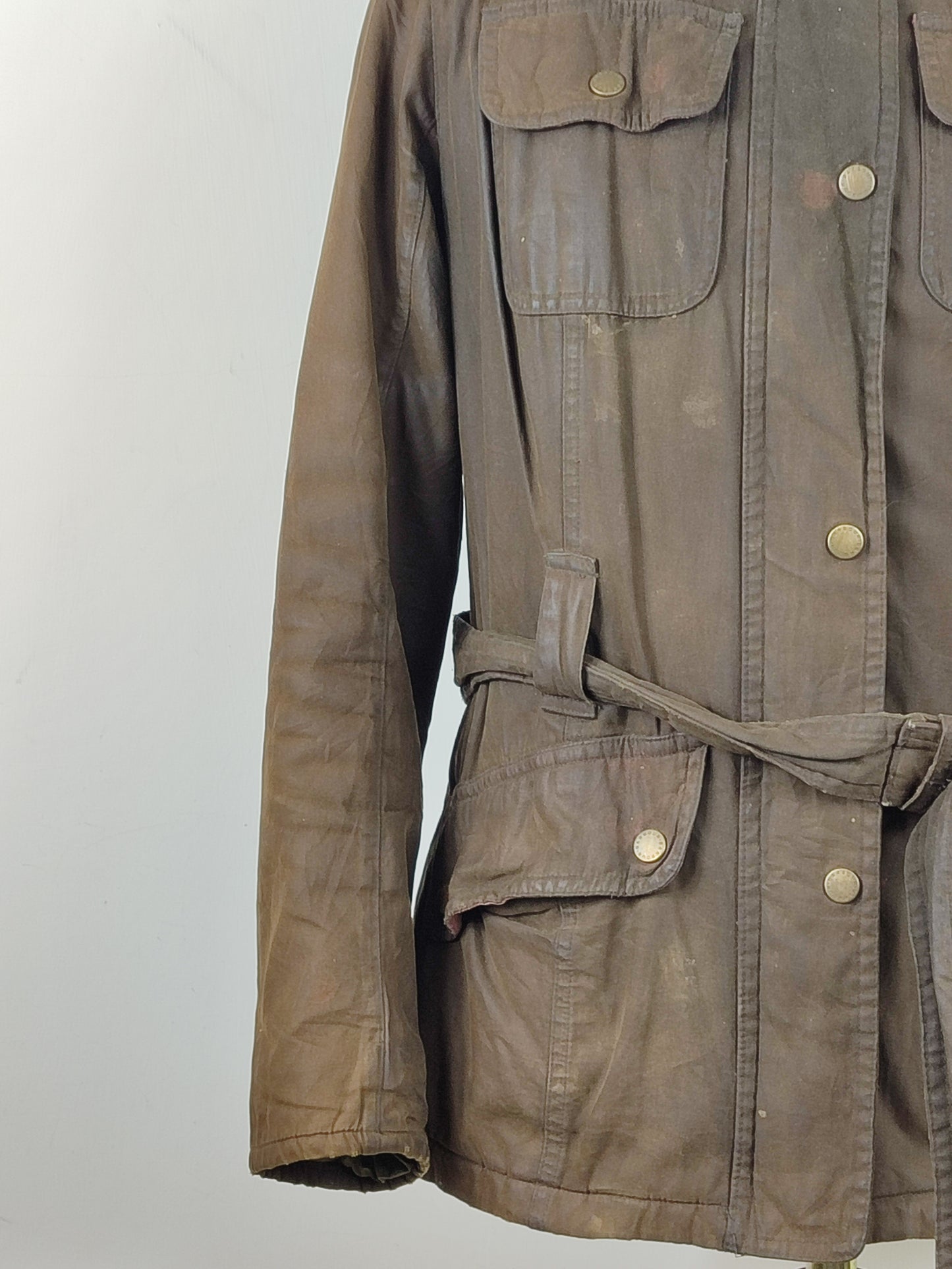 Barbour Giacca da donna oliva Medium Tg.44 Equine Lady Olive cotton jacket size uk14
