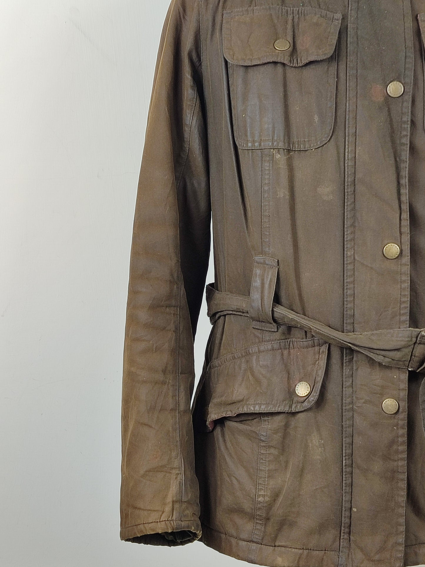 Barbour Giacca da donna oliva Medium Tg.44 Equine Lady Olive cotton jacket size uk14