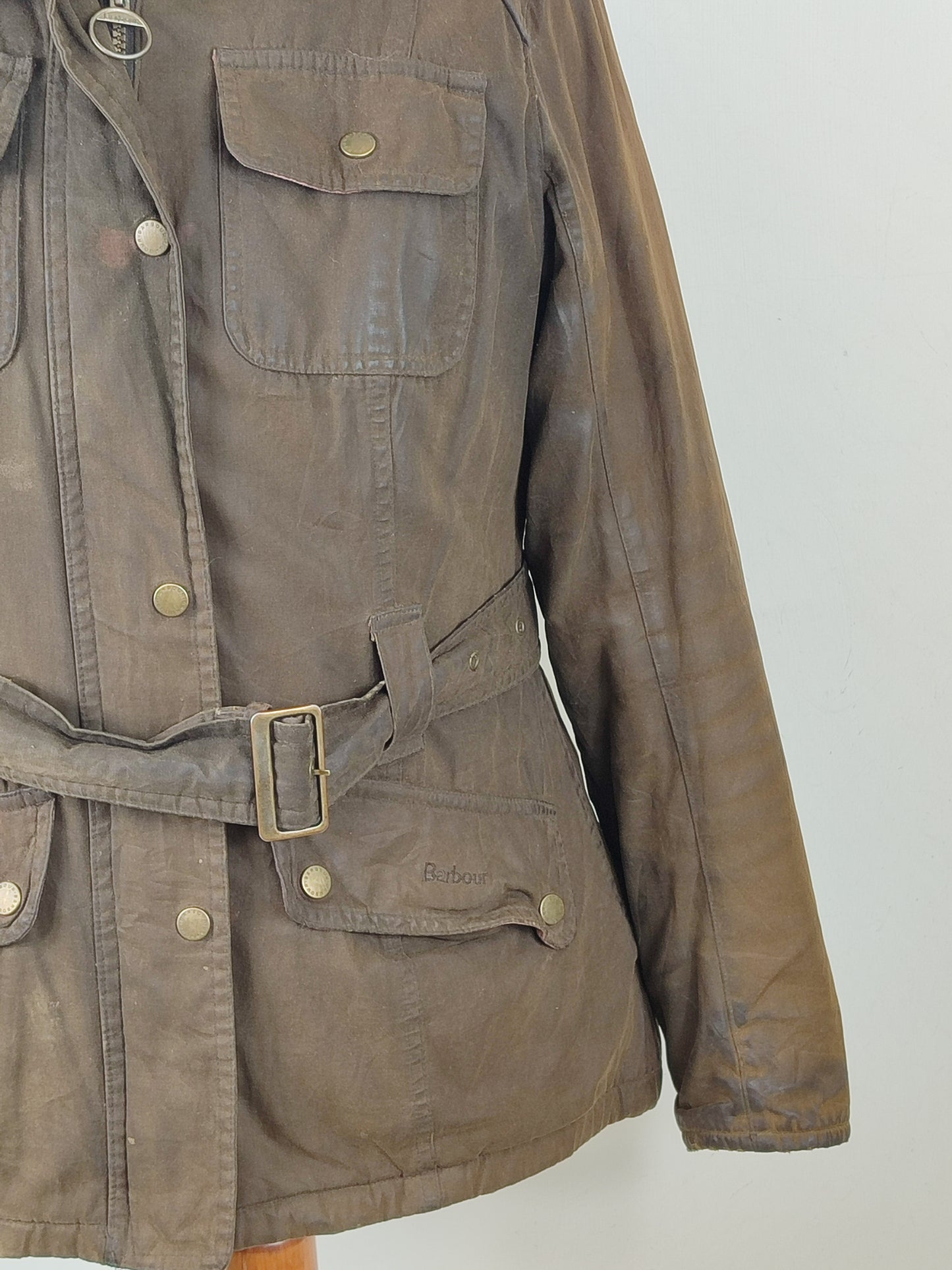 Barbour Giacca da donna oliva Medium Tg.44 Equine Lady Olive cotton jacket size uk14