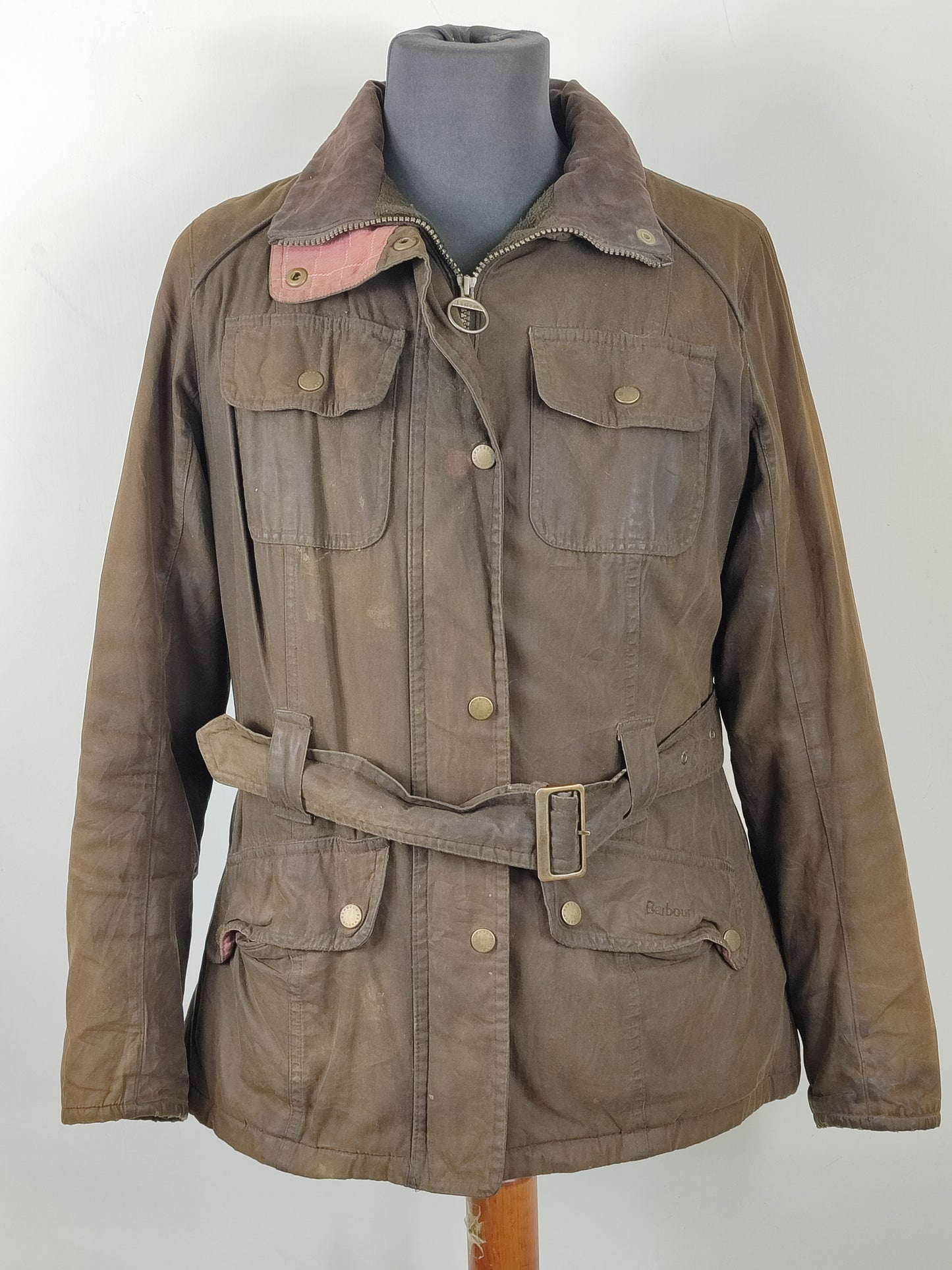 Barbour Giacca da donna oliva Medium Tg.44 Equine Lady Olive cotton jacket size uk14