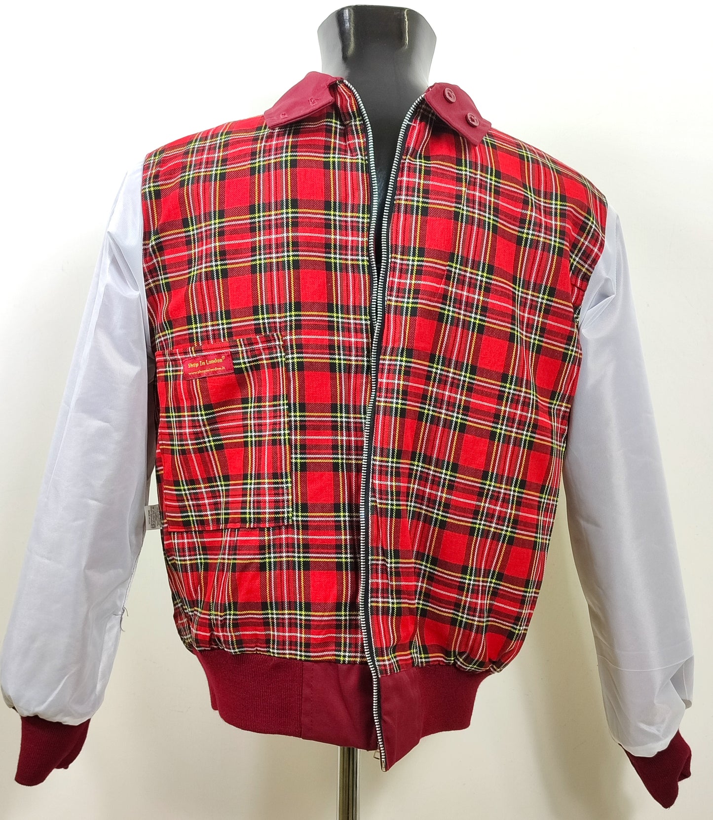 Giacca Harrington Bordeaux da uomo in cotone Made in England - Man Wine Harrington Jacket
