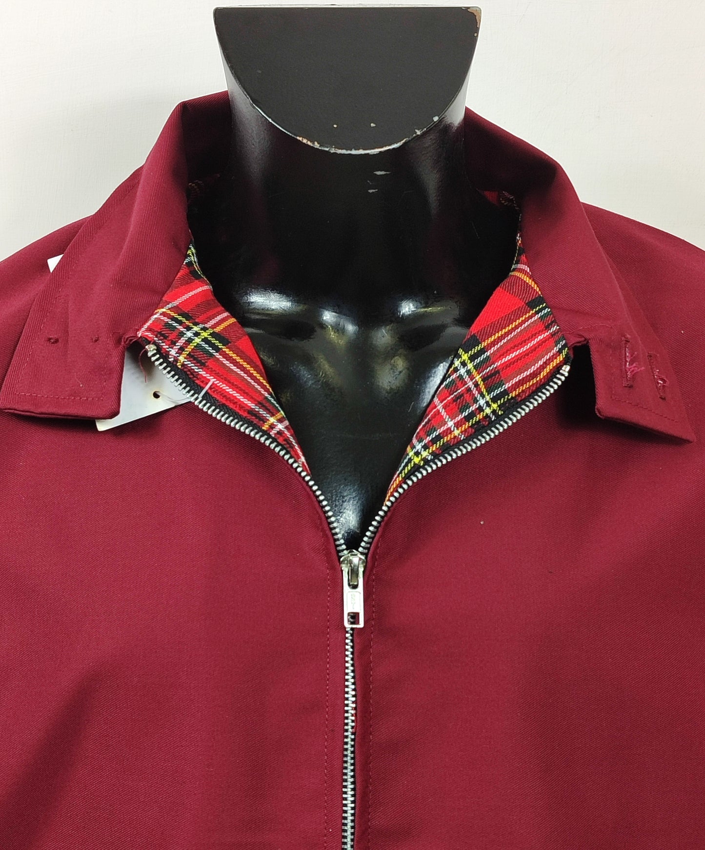 Giacca Harrington Bordeaux da uomo in cotone Made in England - Man Wine Harrington Jacket