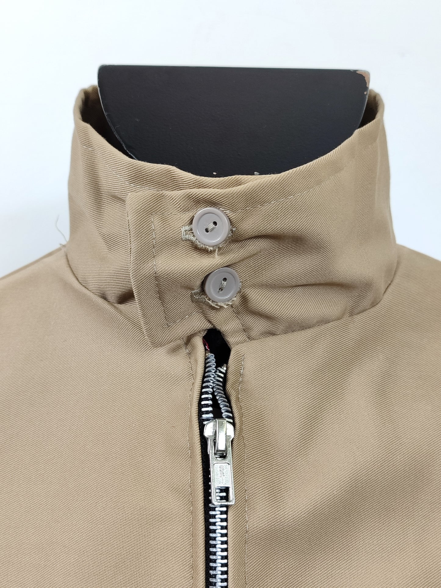 Giacca Harrington beige da uomo in cotone Made in England - Man Beige Harrington Jacket