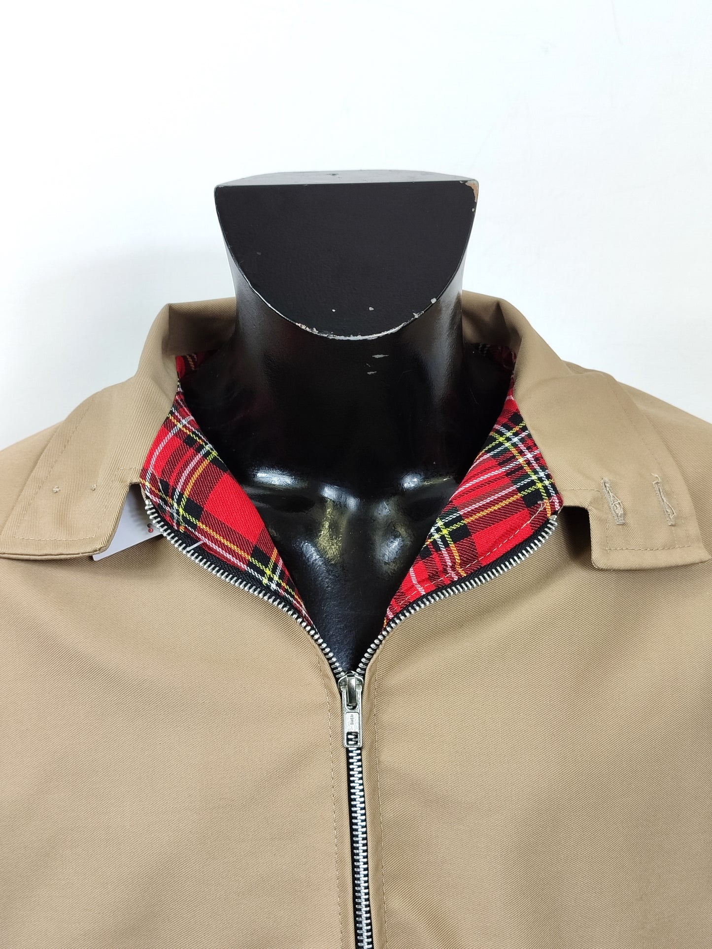 Giacca Harrington beige da uomo in cotone Made in England - Man Beige Harrington Jacket