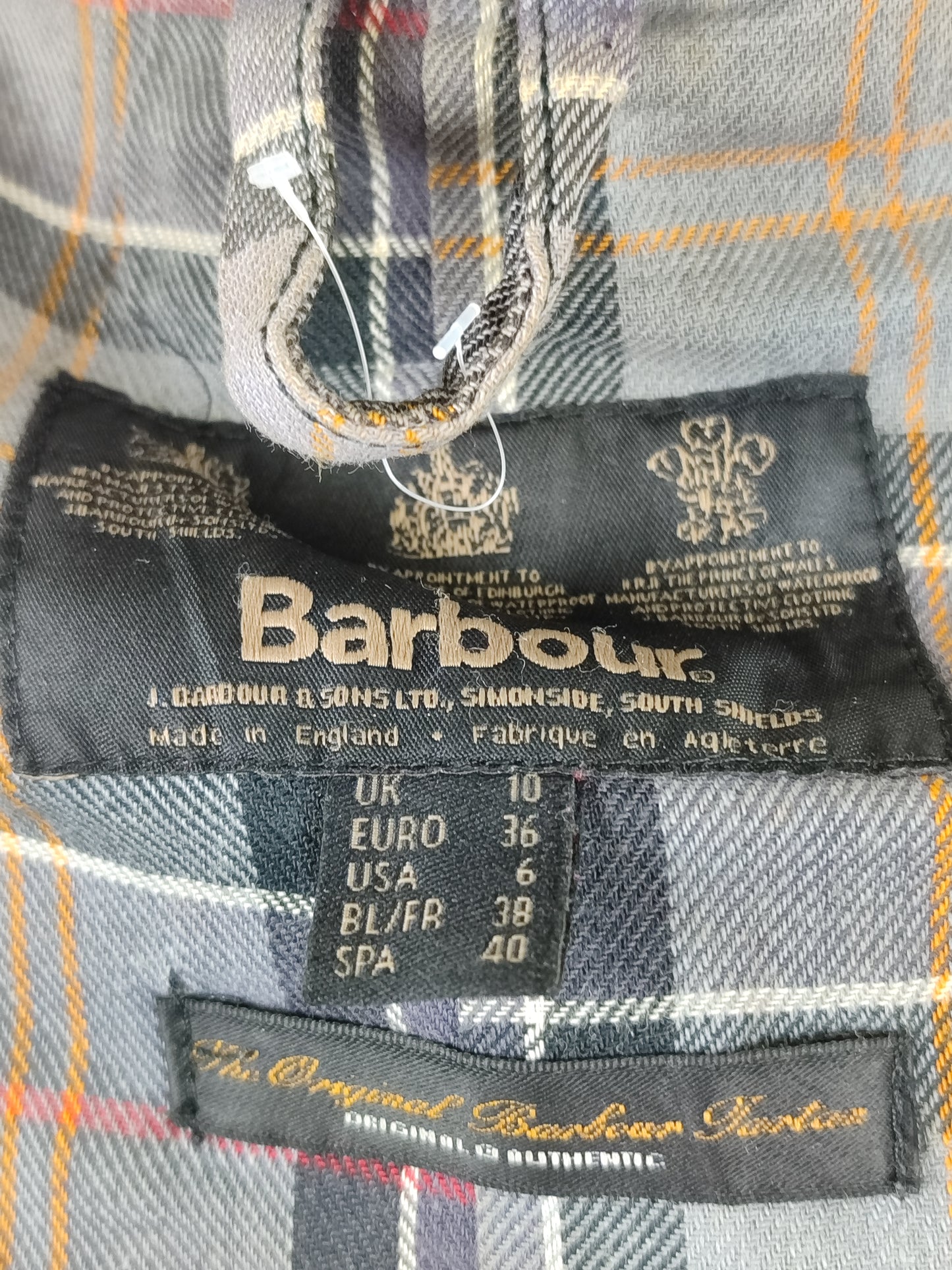 Barbour da donna Nero Small cerato Man Black waxed Biker Jacket Size UK10 Small