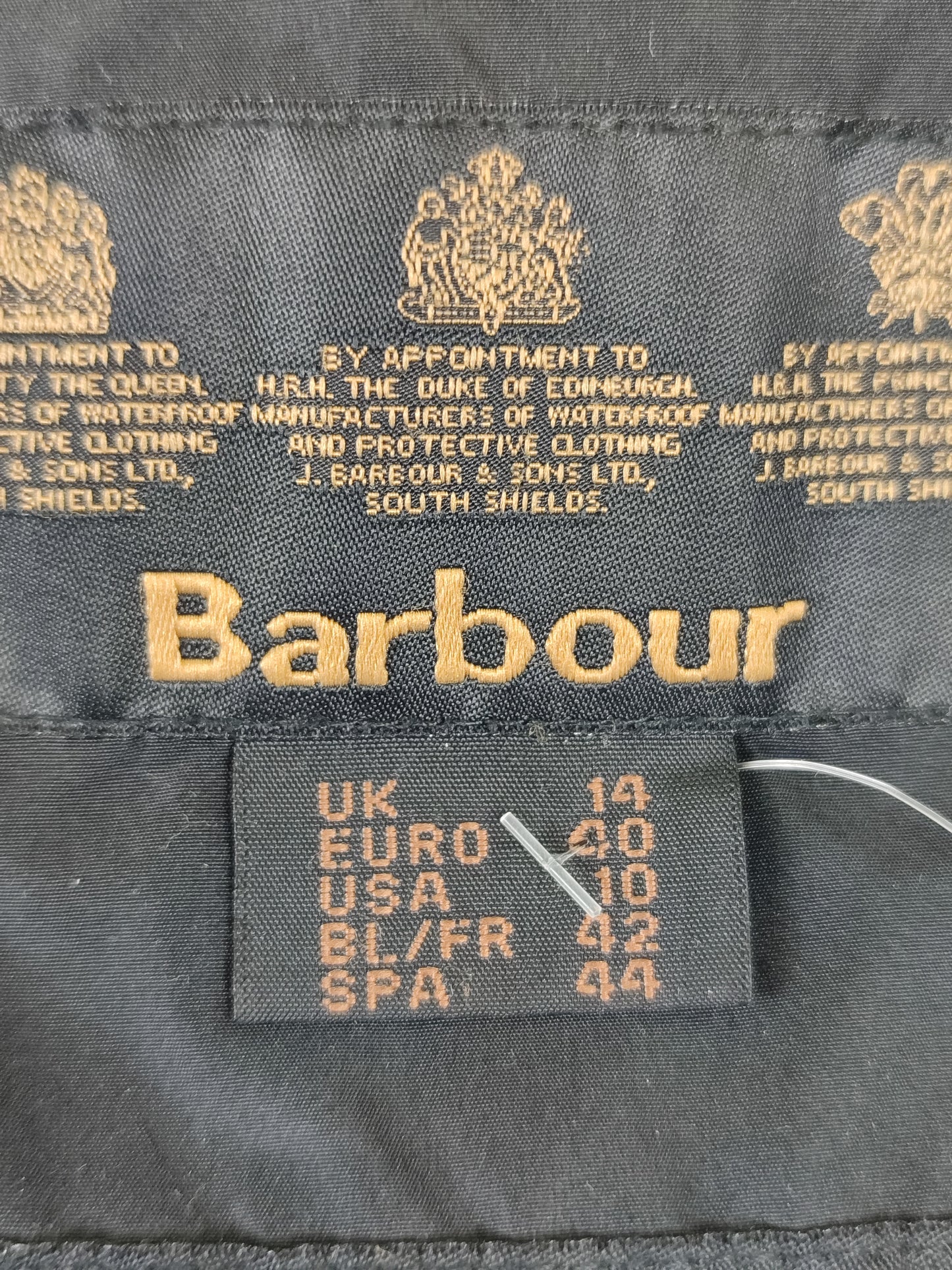 Barbour Giacca Nera corta antivento e Impermeabile Tg.44 Black Featherweight Jacket Uk14