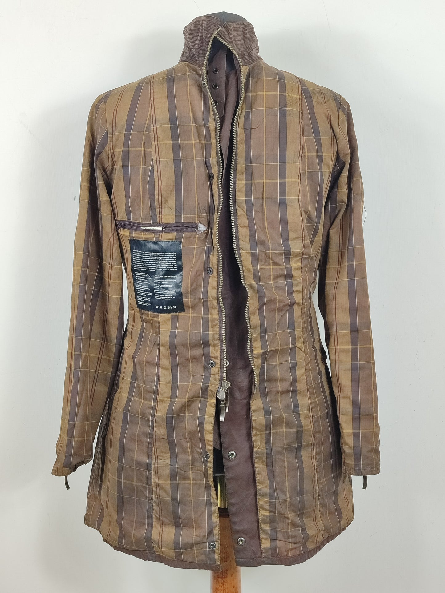 Giacca Barbour da donna marrone UK10 Small Brown Lady Wax Utility Mac jacket Small tg.40