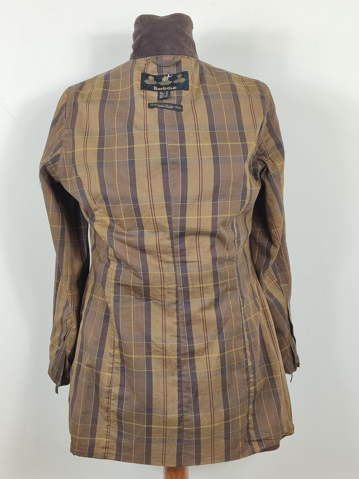 Giacca Barbour da donna marrone UK10 Small Brown Lady Wax Utility Mac jacket Small tg.40