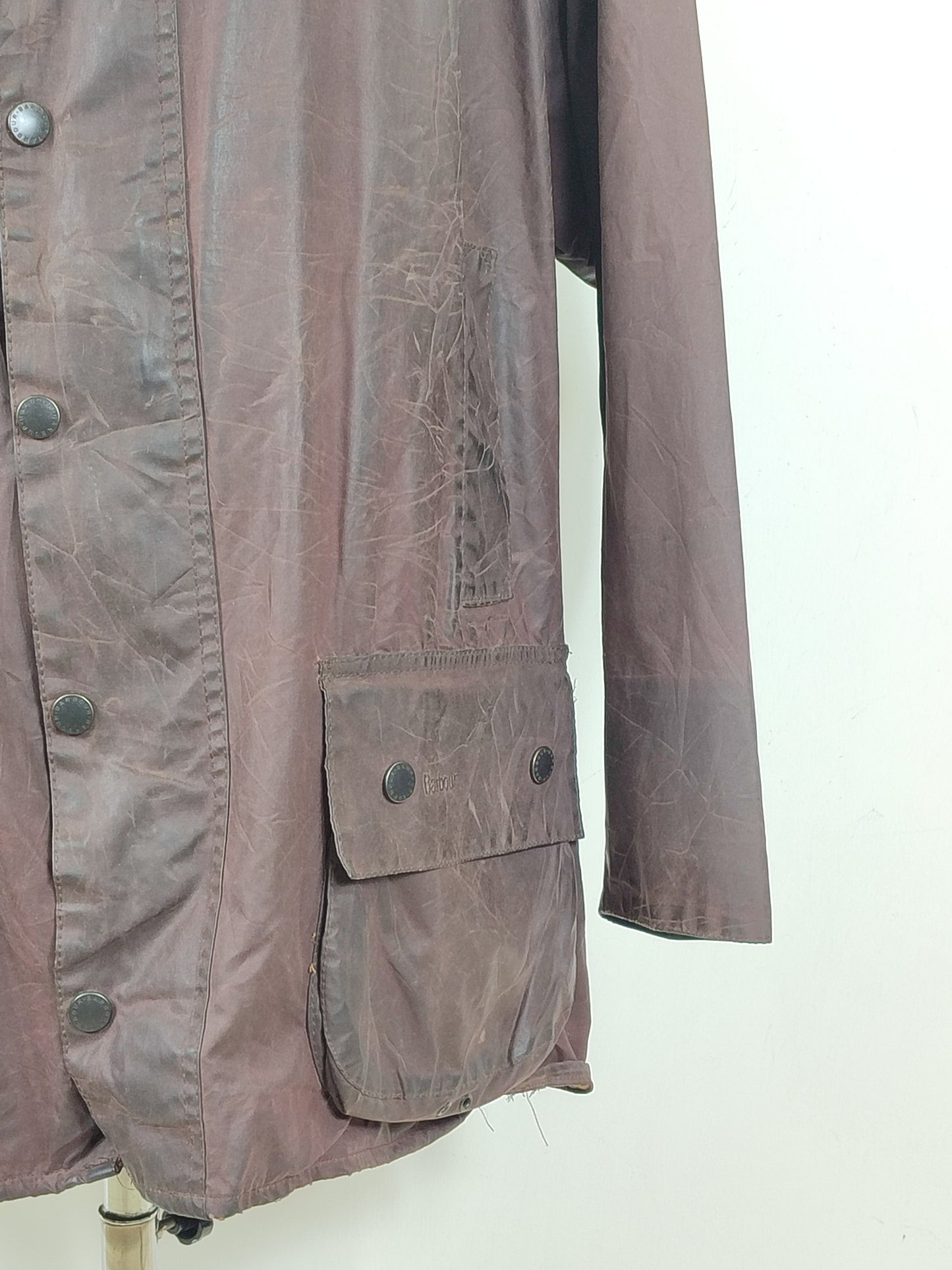 Barbour Giacca Beaufort vintage marrone C50/127 cm Brown Wax Beaufort jacket XXL