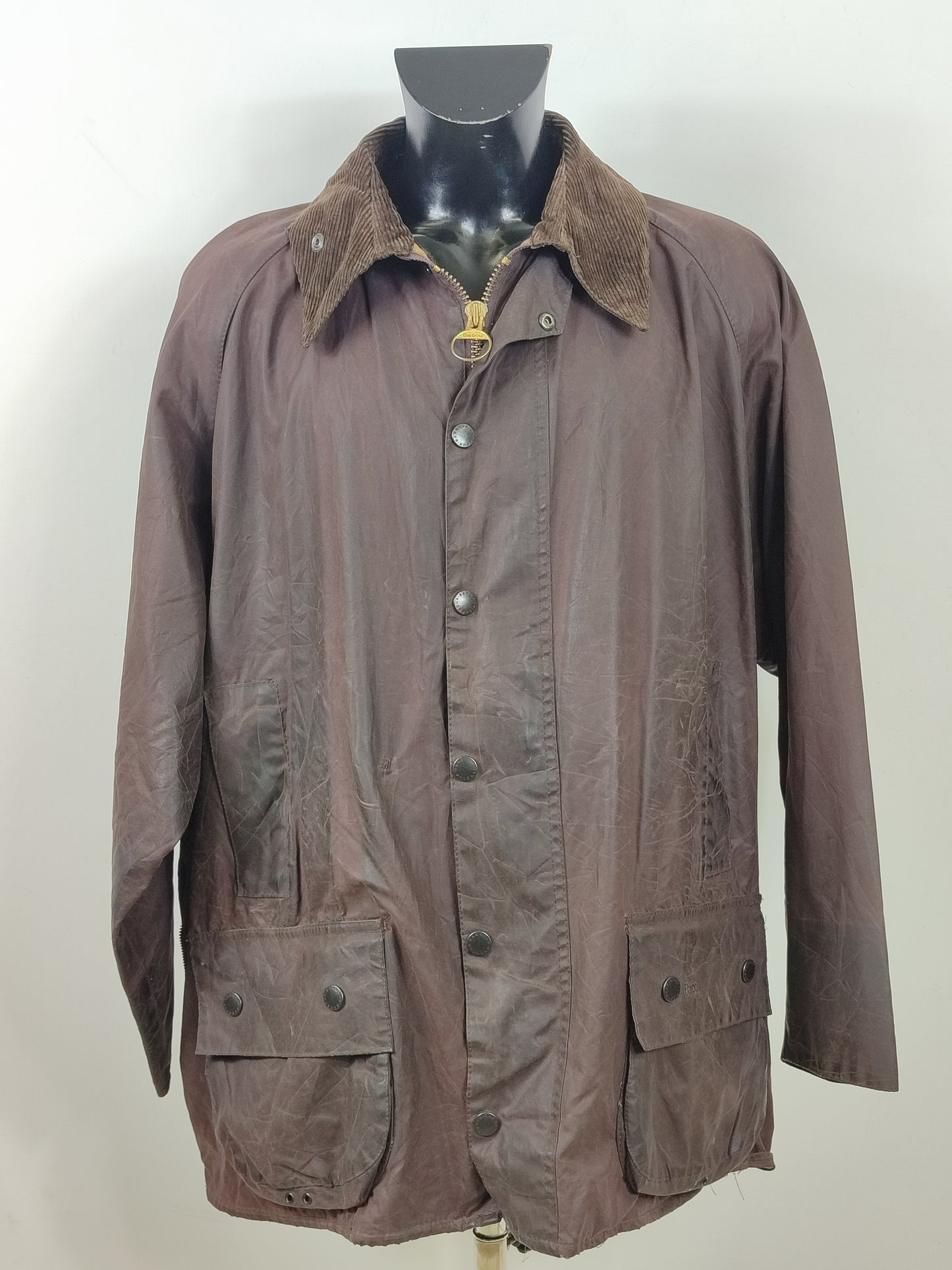 Barbour Giacca Beaufort vintage marrone C50/127 cm Brown Wax Beaufort jacket XXL