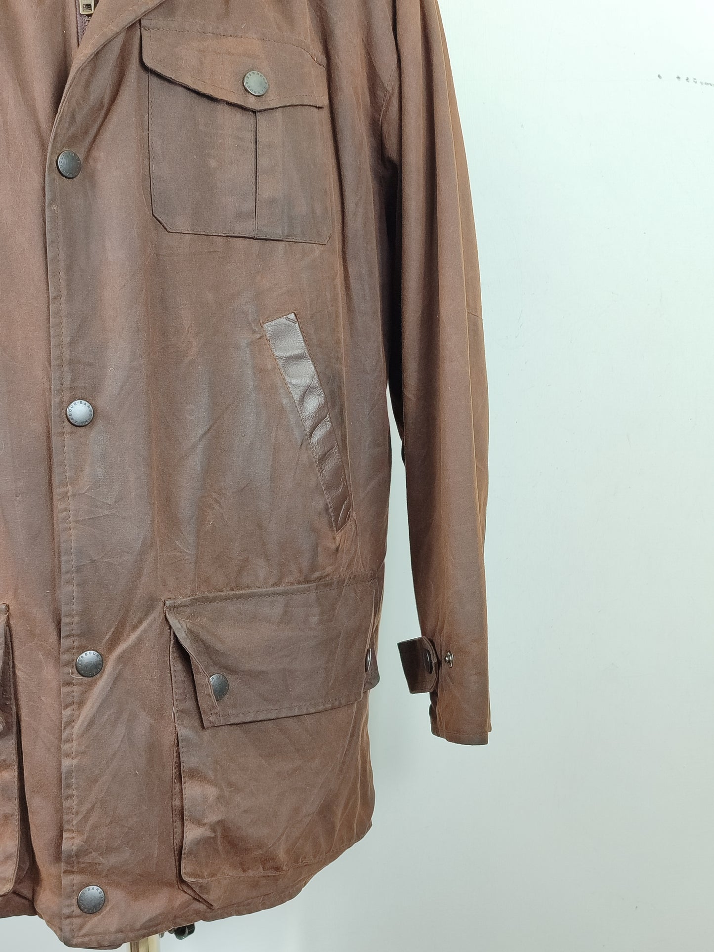 Barbour Giacca Uomo Bushman Marrone Large- Man Wax Brown Bushman Jacket Size Large