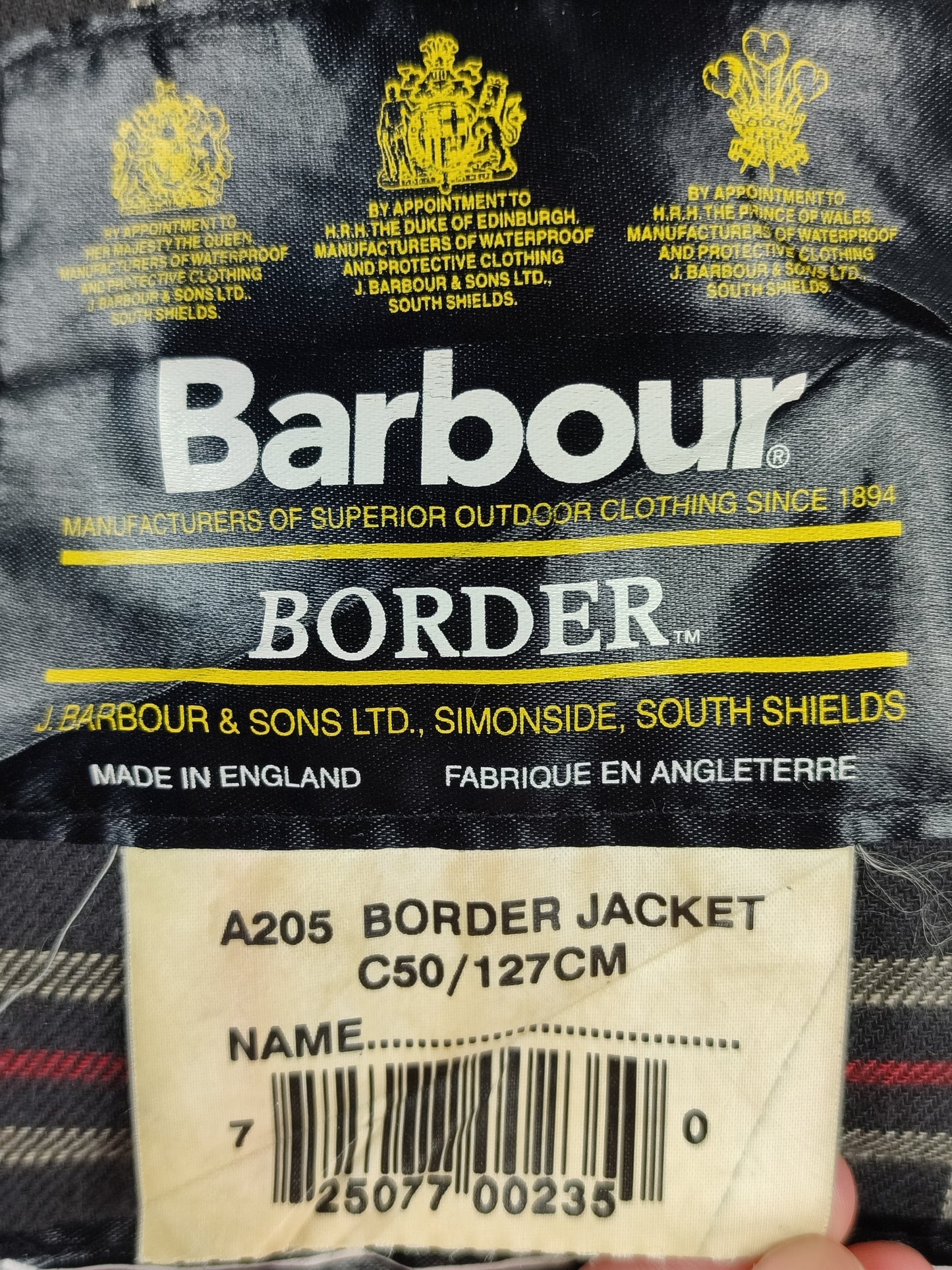 Barbour Giacca Border blu Vintage Uomo Cerata C50/127 cm -Navy wax Border coat size XXL