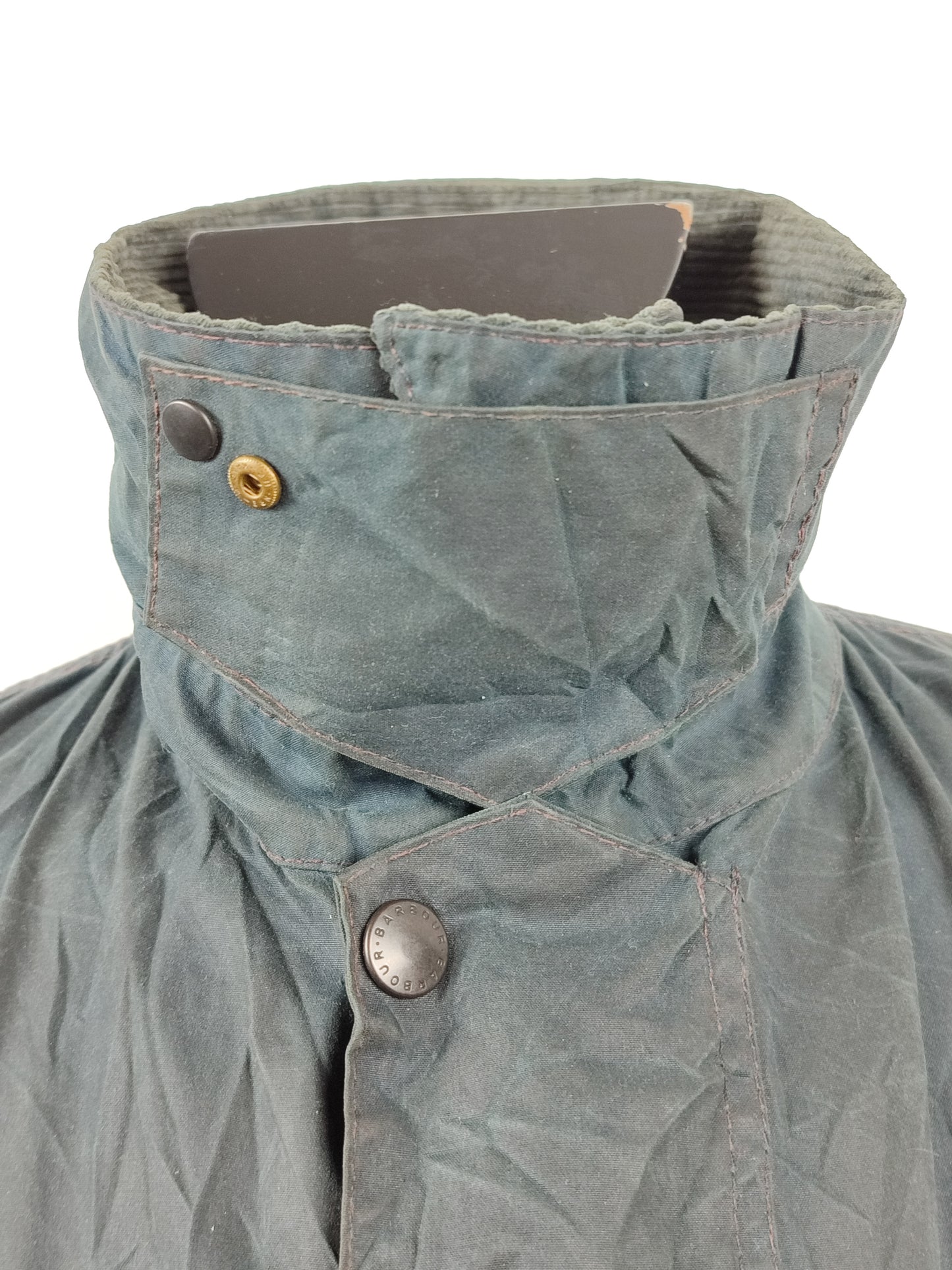 Barbour Giacca Border blu Vintage Uomo Cerata C50/127 cm -Navy wax Border coat size XXL