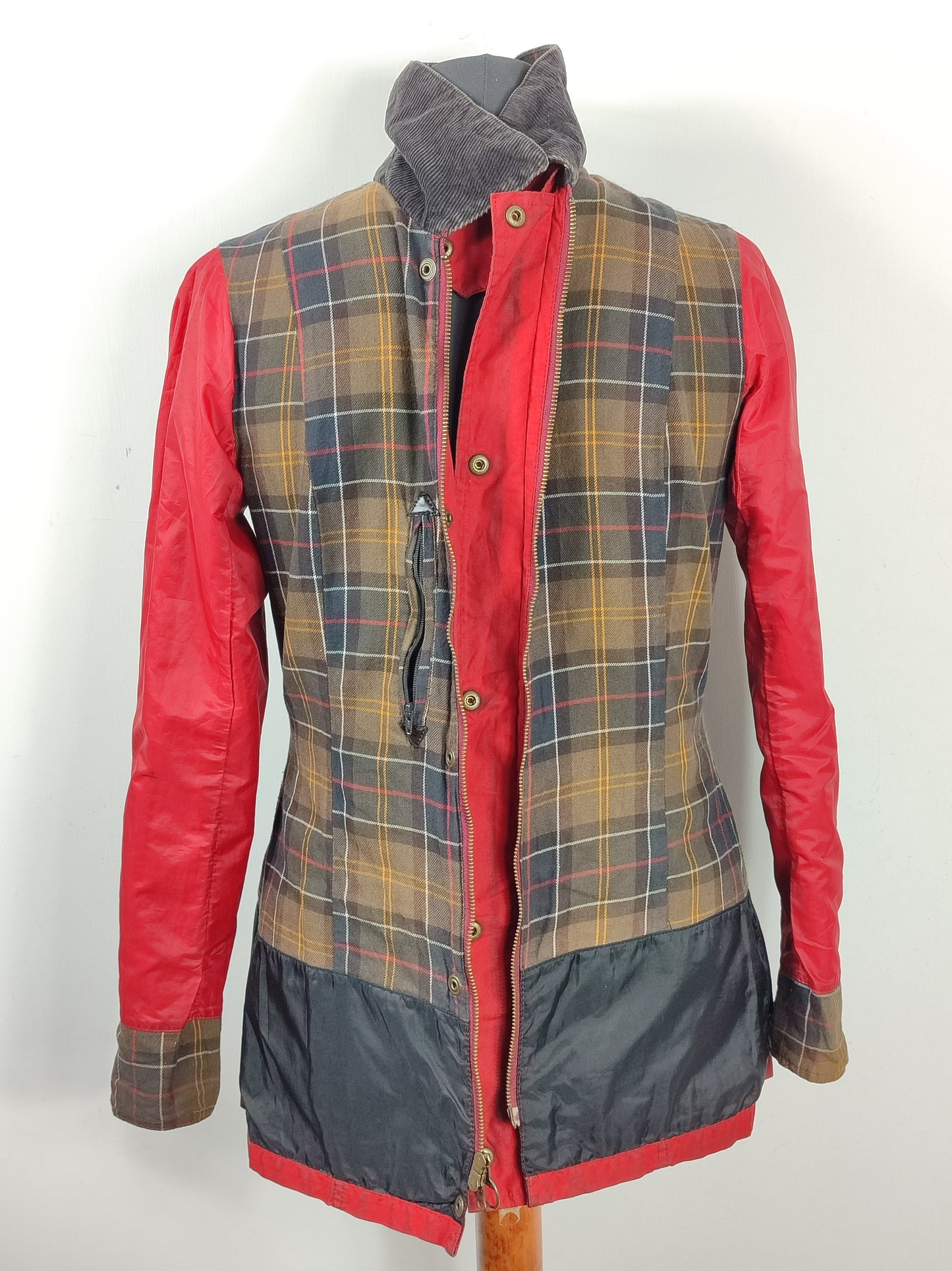 Giacca Barbour donna rosso Vintage Beadnell Uk 12 Medium-Lady Red Vintage Beadnell M
