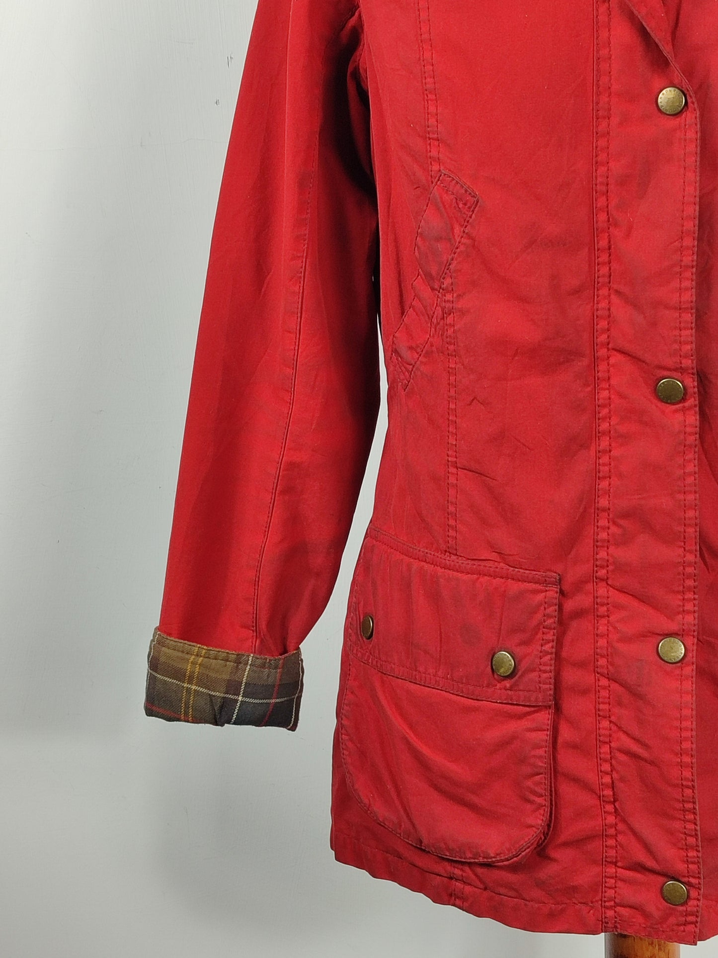 Giacca Barbour donna rosso Vintage Beadnell Uk 12 Medium-Lady Red Vintage Beadnell M