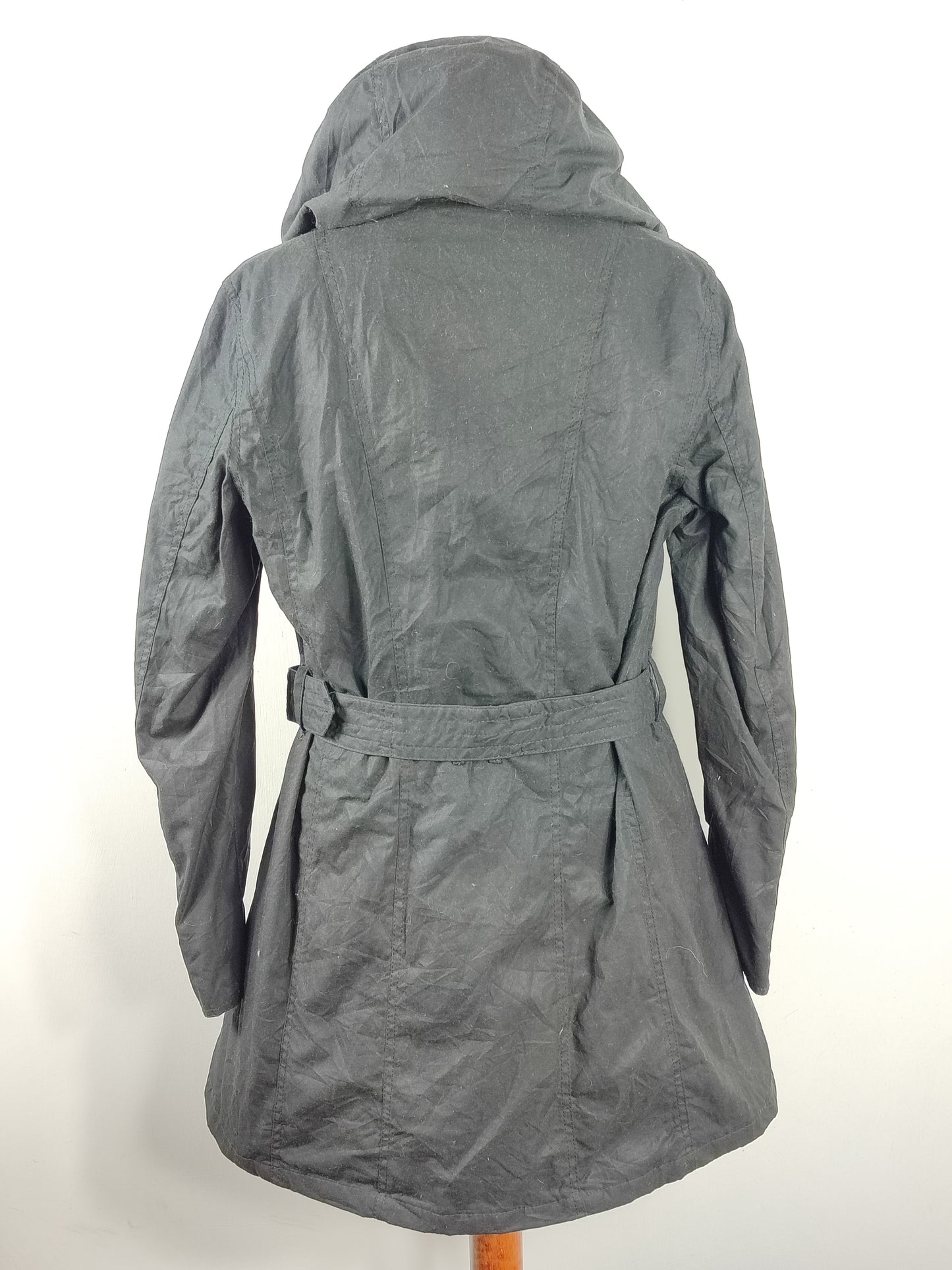 Trench Barbour nero donna cerato Medium tg.42/44 Black wax lady trench size Uk14