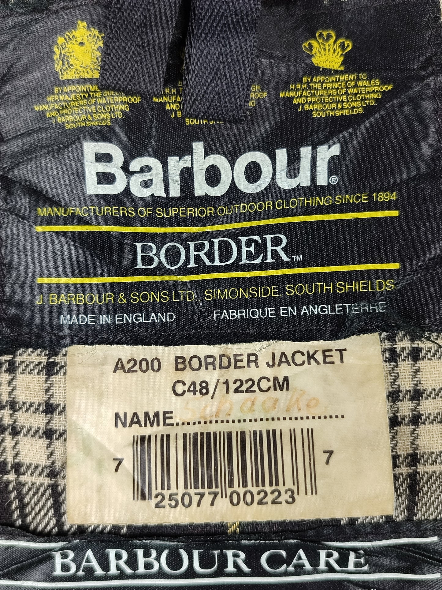 Barbour Giacca Uomo Border Verde Vintage C48/122cm Xlarge- Green Man wax Vintage Coat XL