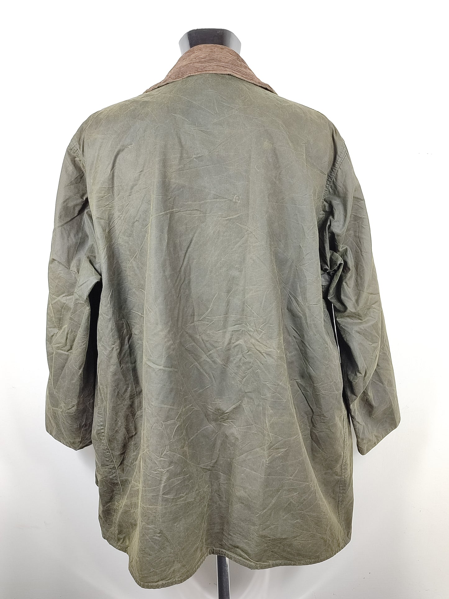 Barbour Giacca Uomo Border Verde Vintage C48/122cm Xlarge- Green Man wax Vintage Coat XL