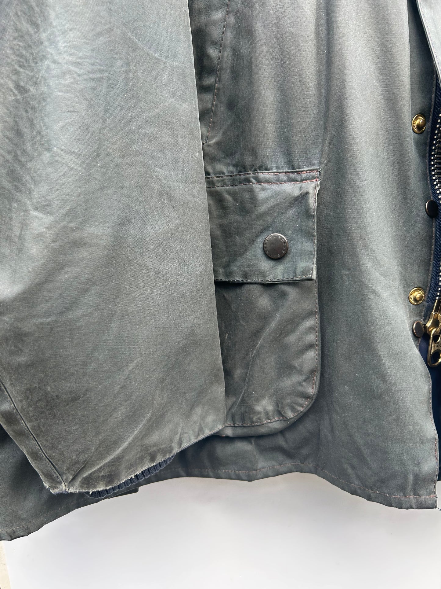 Barbour Giacca Bedale Blu Vintage C52/132 CM XXXL Navy Waxed Bedale Jacket