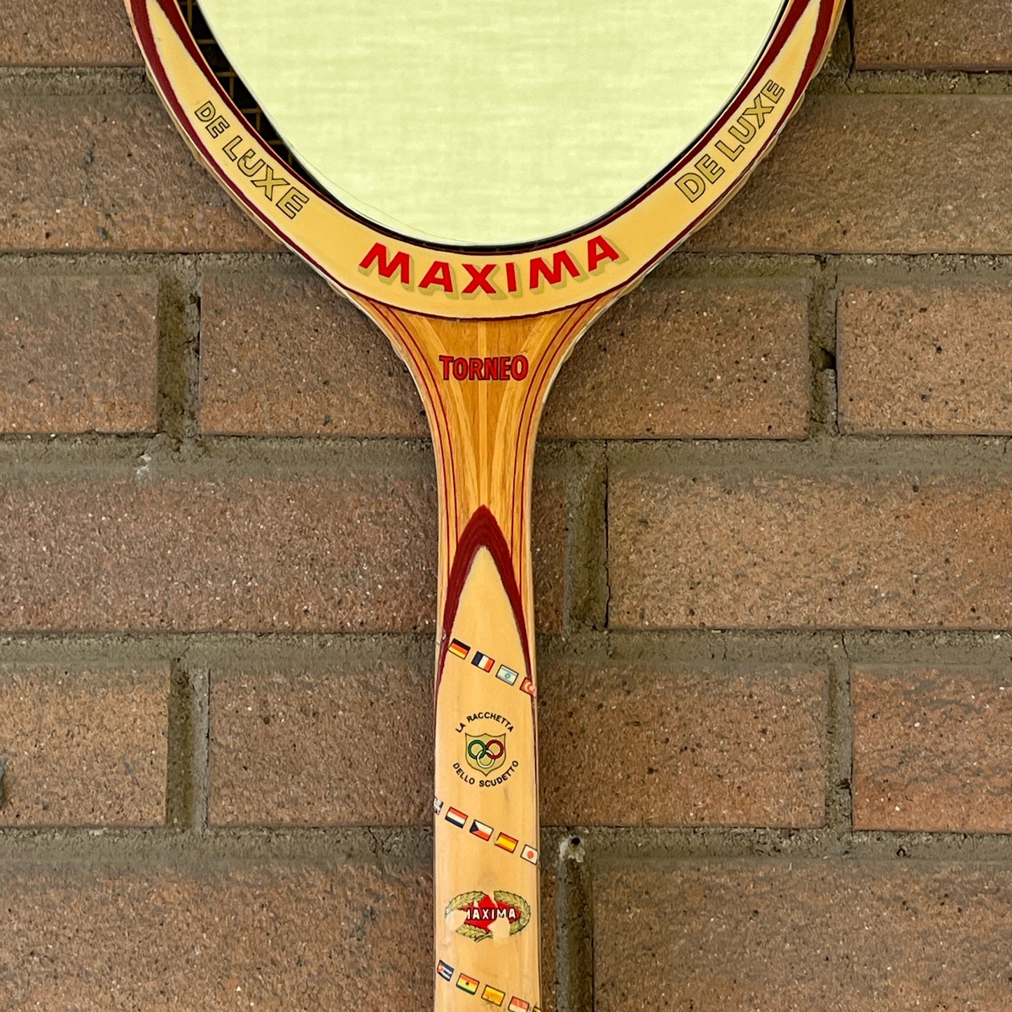 Racchetta Maxima Vintage in Legno con Specchio- Vintage Mirror tennis wood Racket