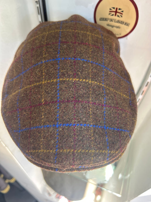 Coppola nuova inglese marrone a fantasia in lana - English Brown Flat Cap