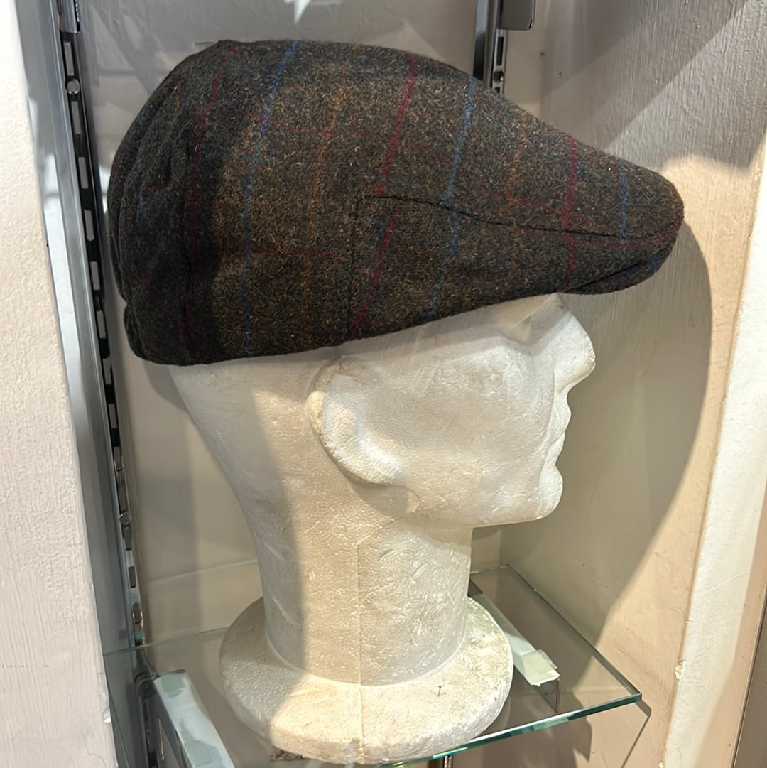 Coppola nuova inglese verde scuro a fantasia in lana - English New Flat Cap