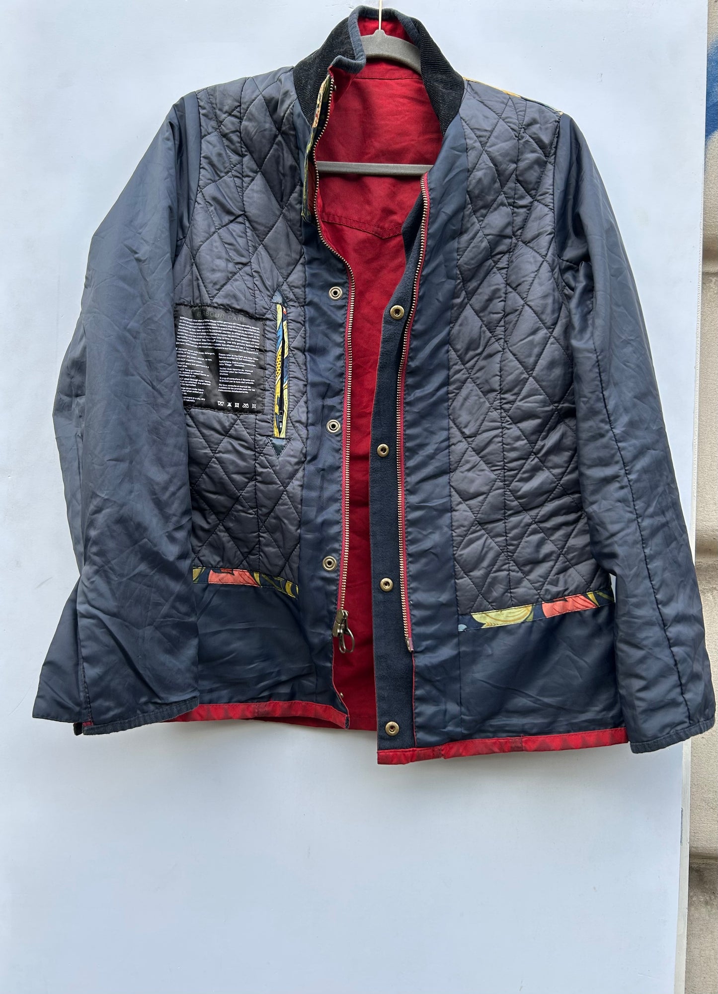 Barbour Giacca corta rossa donna Tg. 40 Morris Red Wax Utility Jacket Size UK10