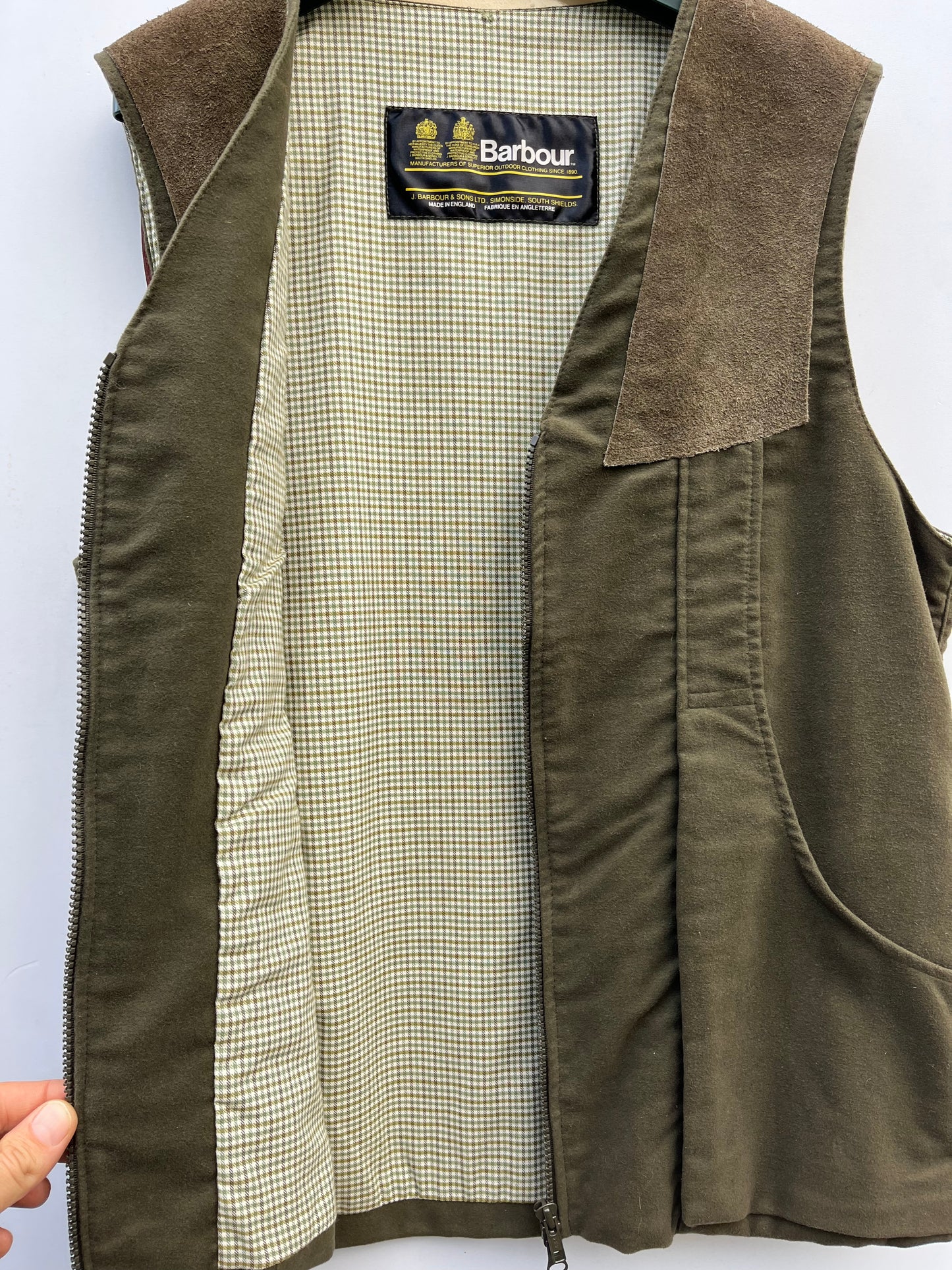 RARO Barbour Gilet da uomo verde Medium- Green Man waistcoat Medium