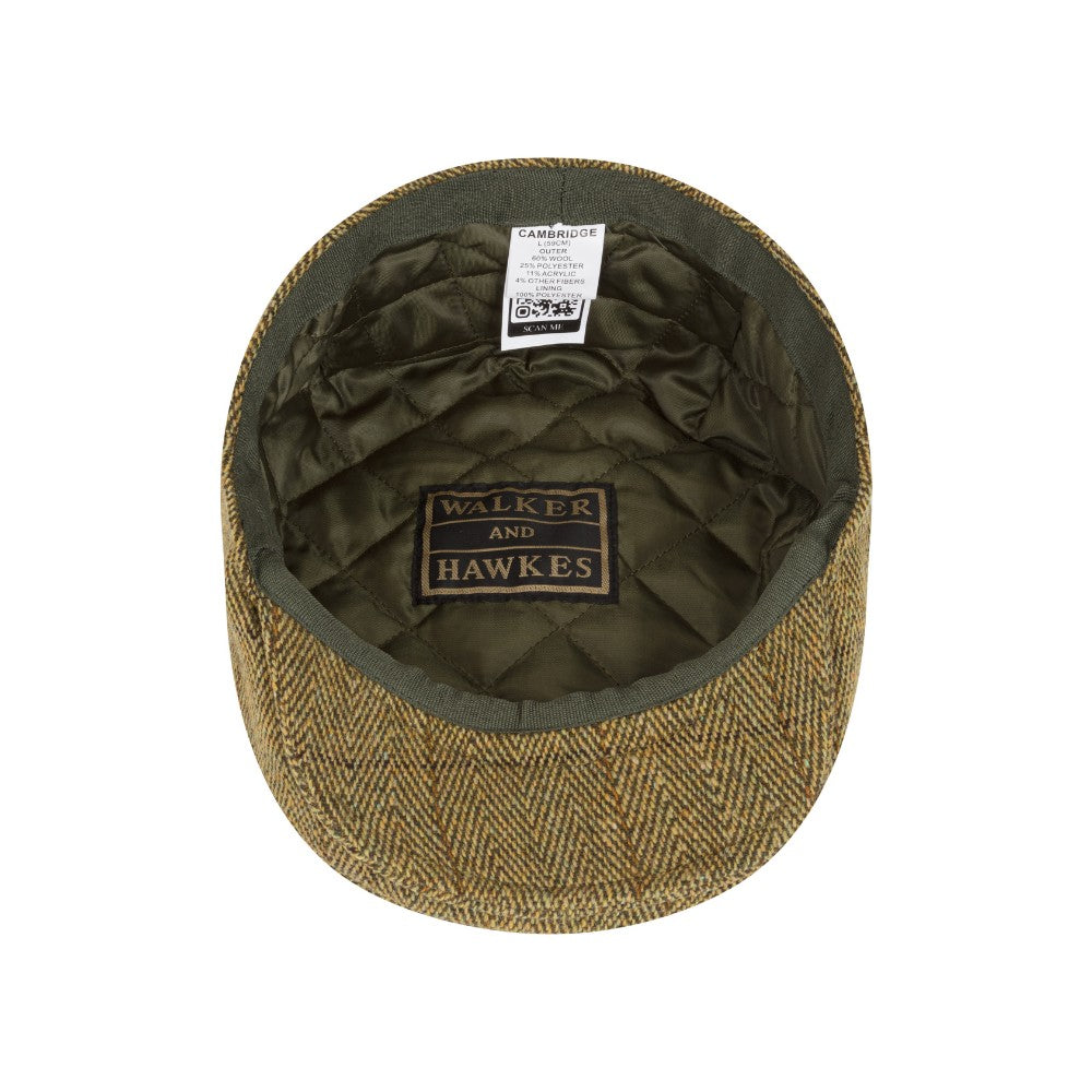 Coppola in Tweed verde chiara lana e impermeabile - New Cambridge Wool Tweed Flat Cap