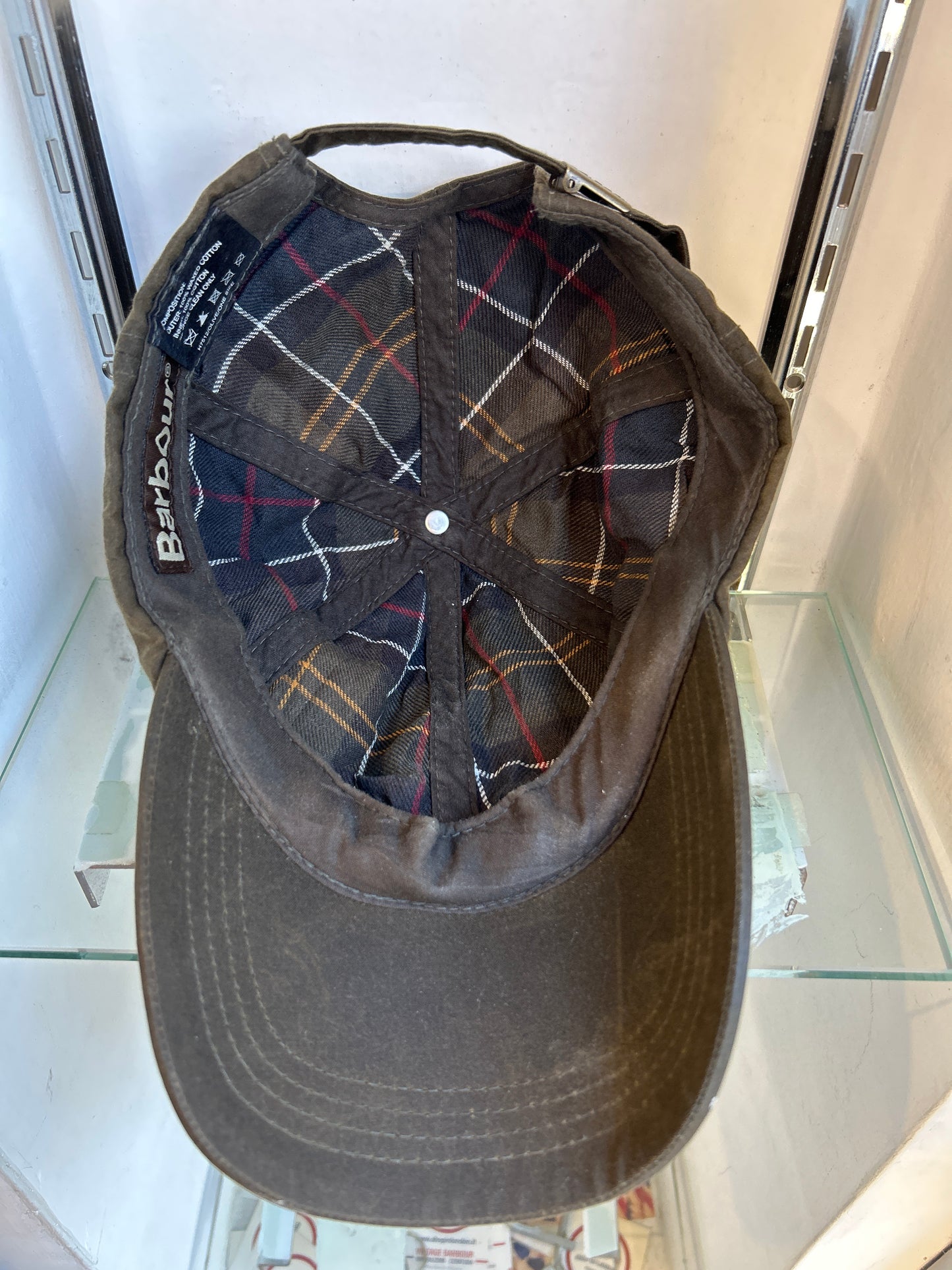 Cappello da baseball Barbour verde oliva in cotone cerato taglia unica - Wax Olive baseball Cap One size