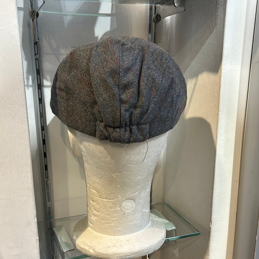 Coppola nuova inglese grigia a fantasia in lana - English New Flat Cap