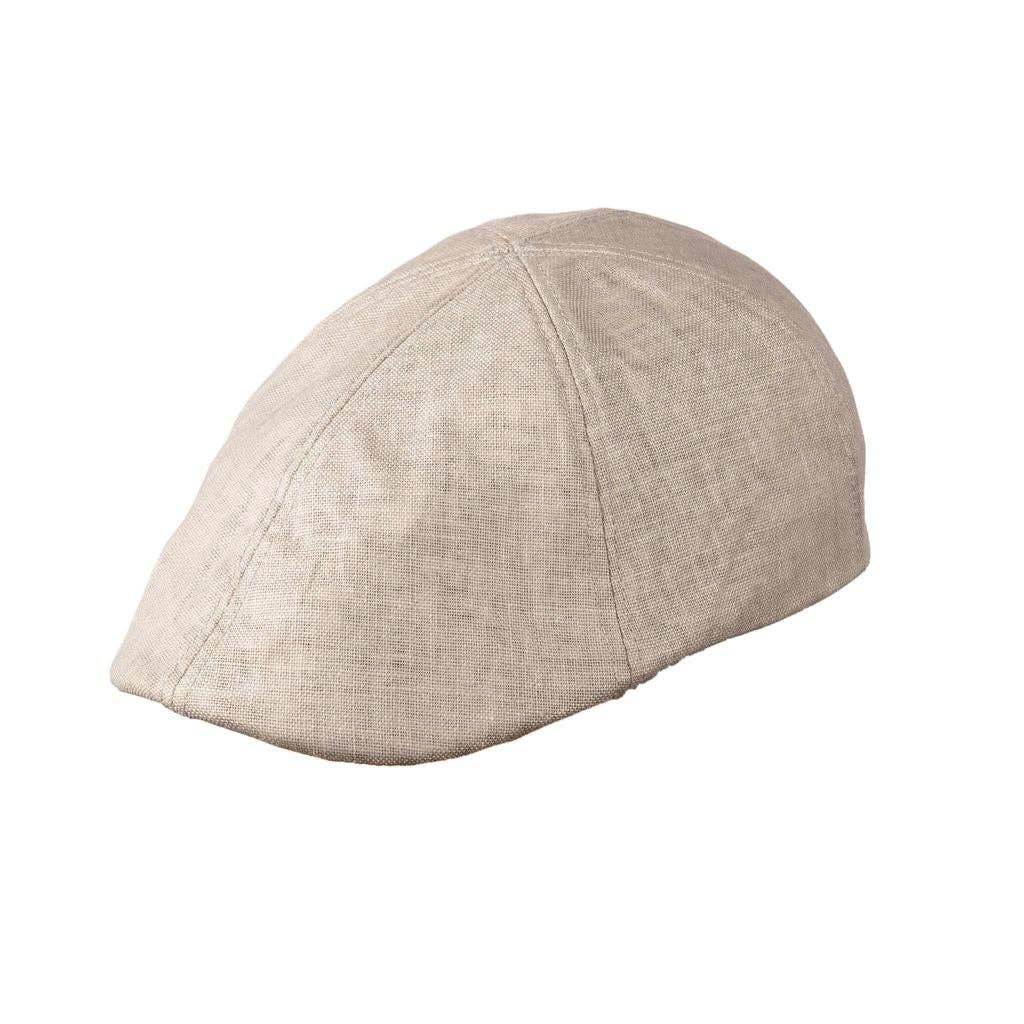 Coppola in lino a becco d'anatra in lino beige taglia unica - Six Panel duck bill cap beige one size