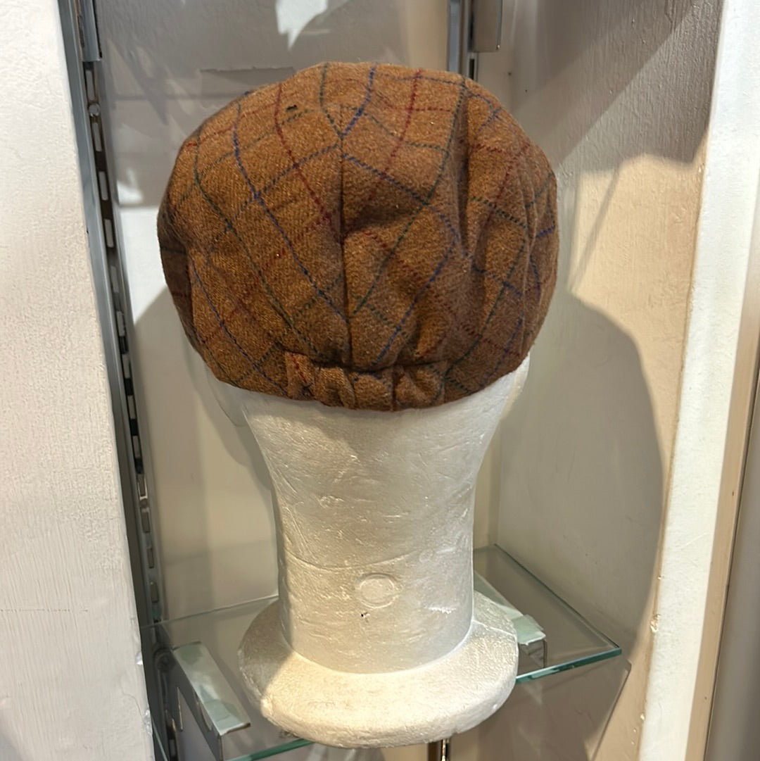 Coppola nuova inglese ruggine a fantasia in lana - English New Flat Cap