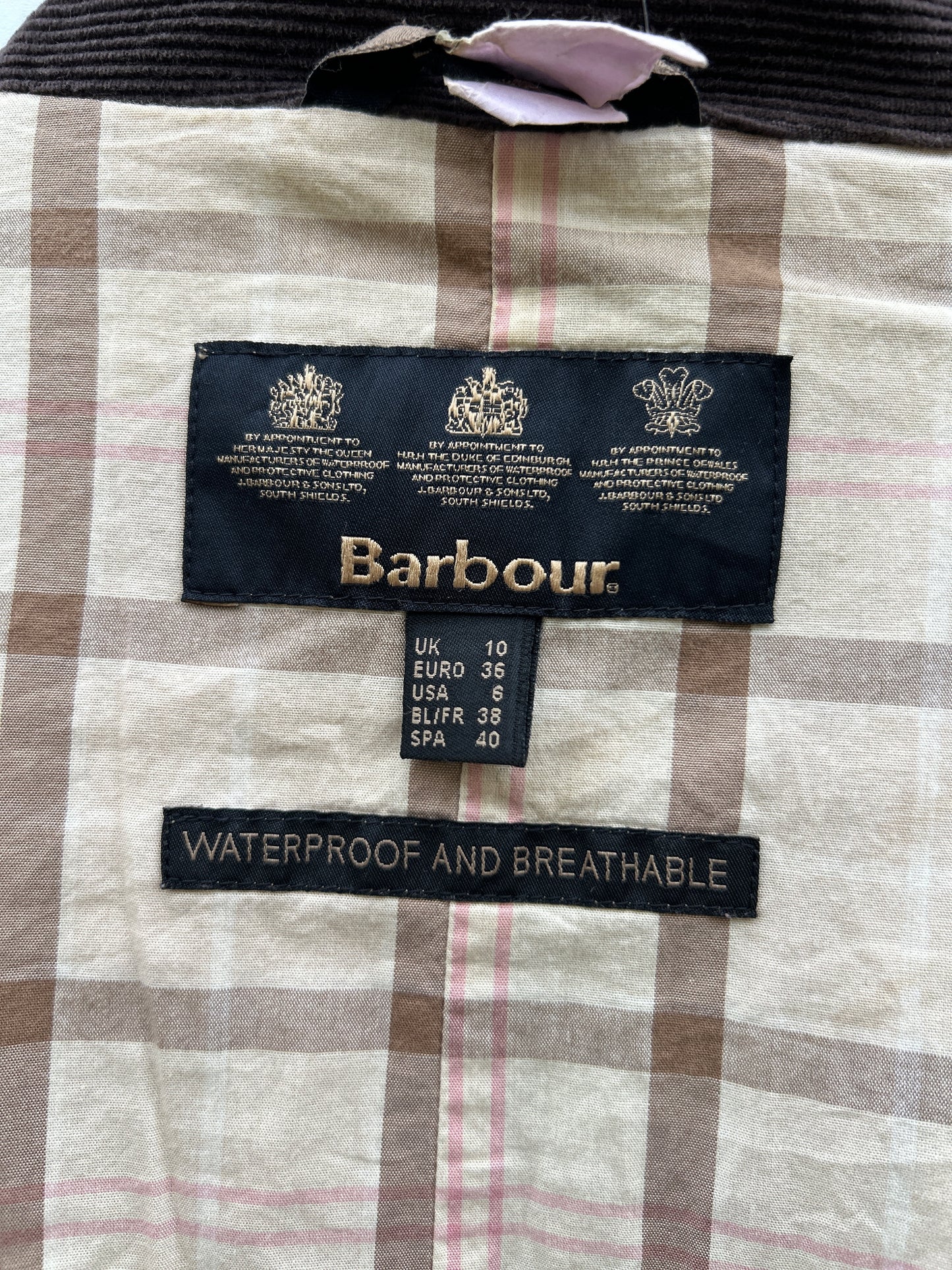 Barbour Giacca Donna Beige Small Tg.40 Lady Utility Jacket UK10