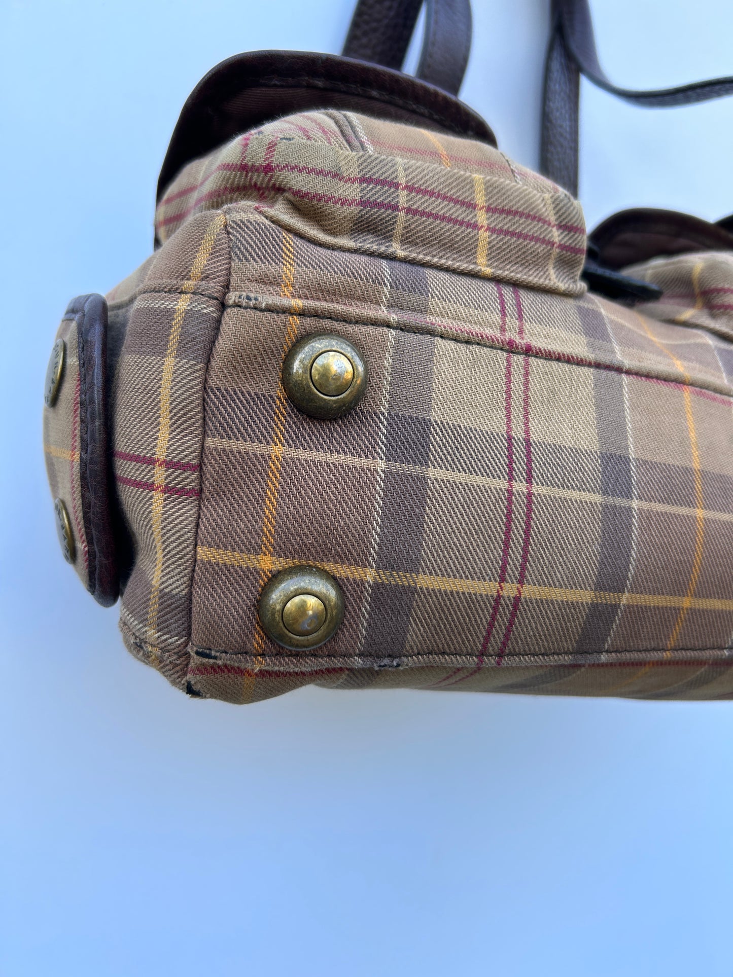 Borsa Barbour donna in tartan e pelle - Brown Tartan Shoulder bag