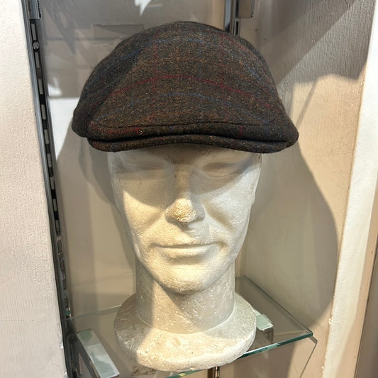 Coppola nuova inglese verde scuro a fantasia in lana - English New Flat Cap
