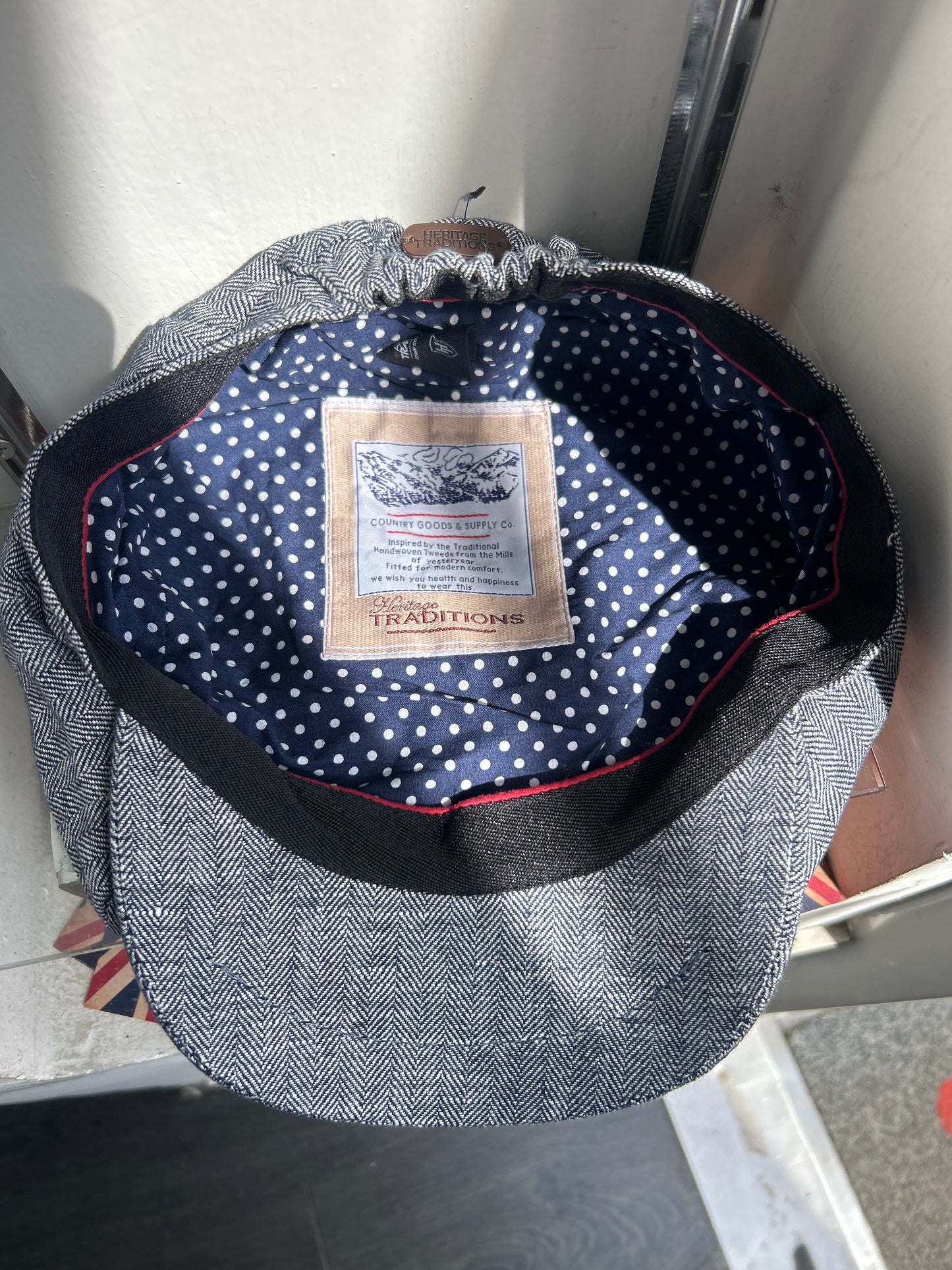 Coppola in lino inglese a otto spicchi Newsboy a spina di pesce - Linen Newsboy Cap One size