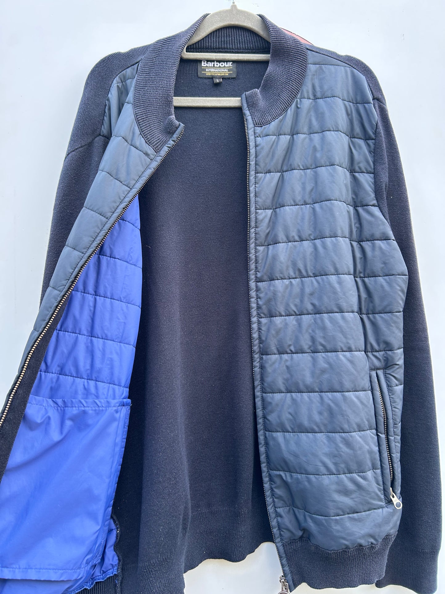 Barbour Maglia giacca Uomo blu Large Man navy Quilt Jacket Size L
