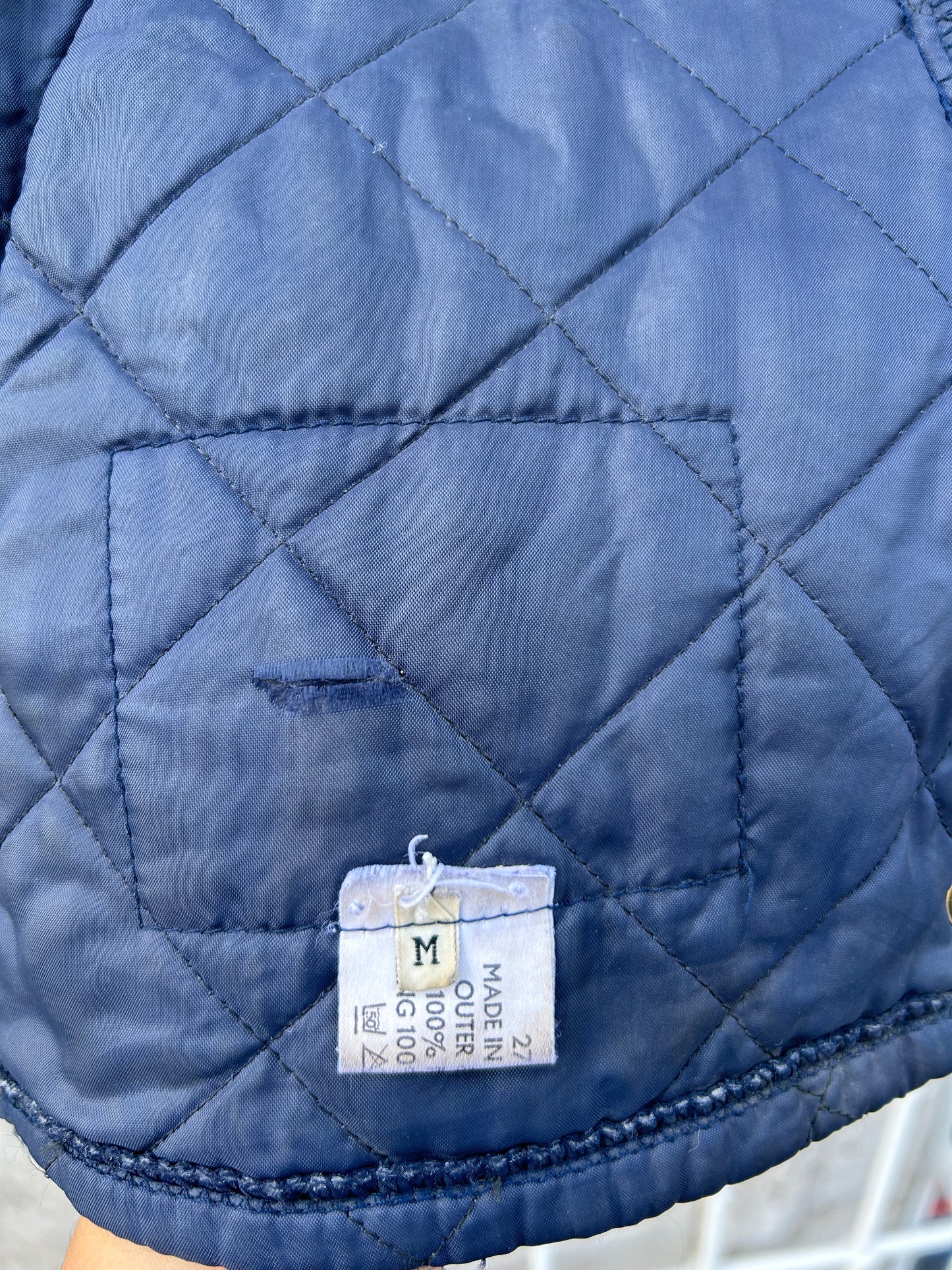 Giacca Barbour a vento Liddesdale anni 90 blu Medium Quilted Navy Man jacket size M